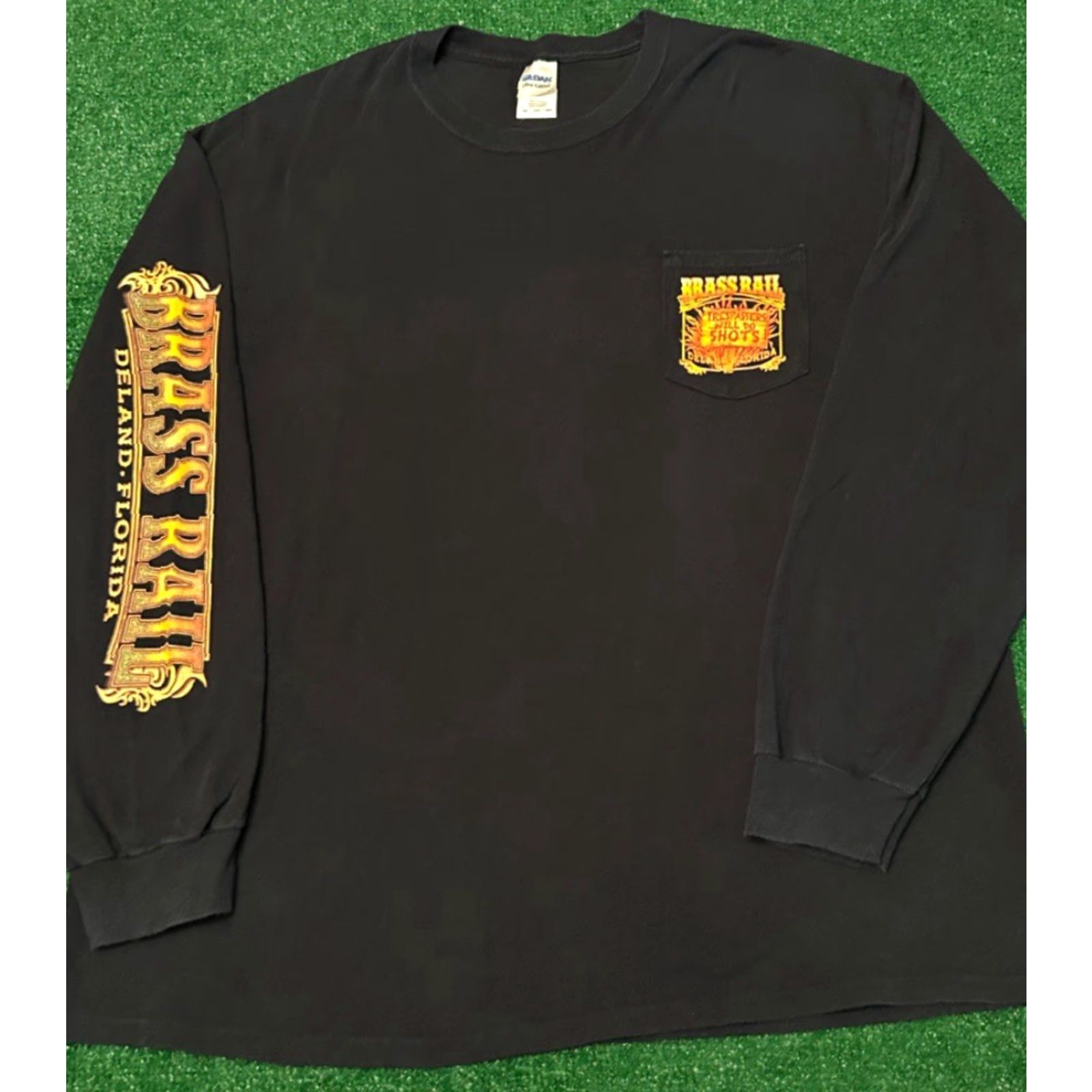 Vintage VINTAGE Y2K Brass Rail Saloon Biker Deland Florida Gator Long Sleeve Shirt 2XL Black Mens 90s Grunge Punk Rock Tattoo Skater Logo Spider Web Size US XXL / EU 58 / 5 - 2 Thumbnail