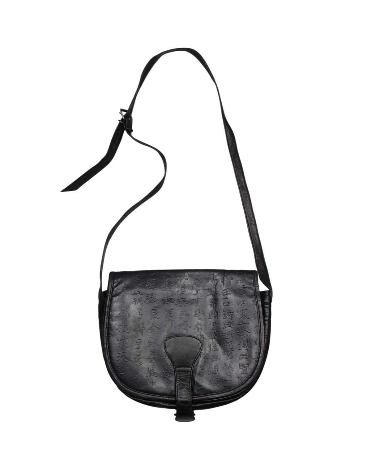Hysteric Glamour 1990S FUNBAG BLACK EMBOSSED LEATHER CROSSBODY BAG Size ONE SIZE - 3 Thumbnail