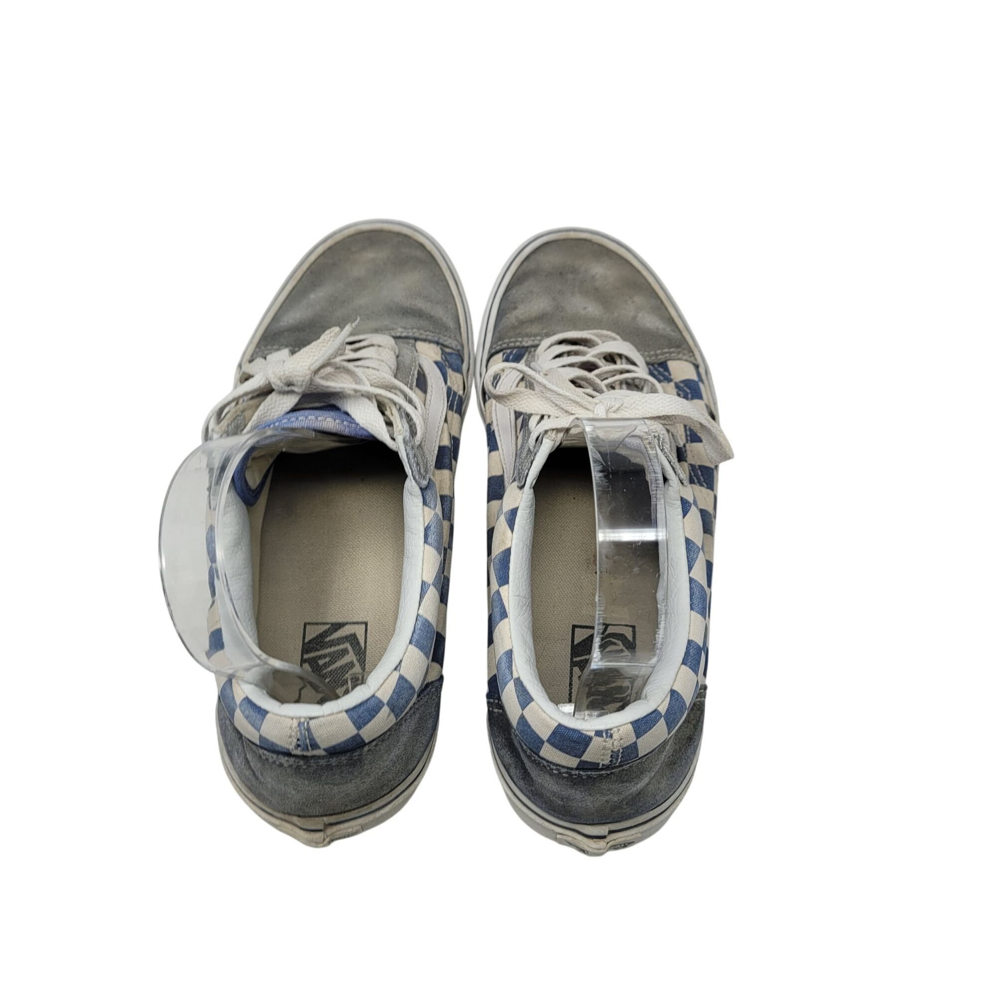 Vans Vans Blue White Suede Checkered Old Skool Sneakers Sz 9.5 Me Size US 9.5 / EU 42-43 - 7 Thumbnail