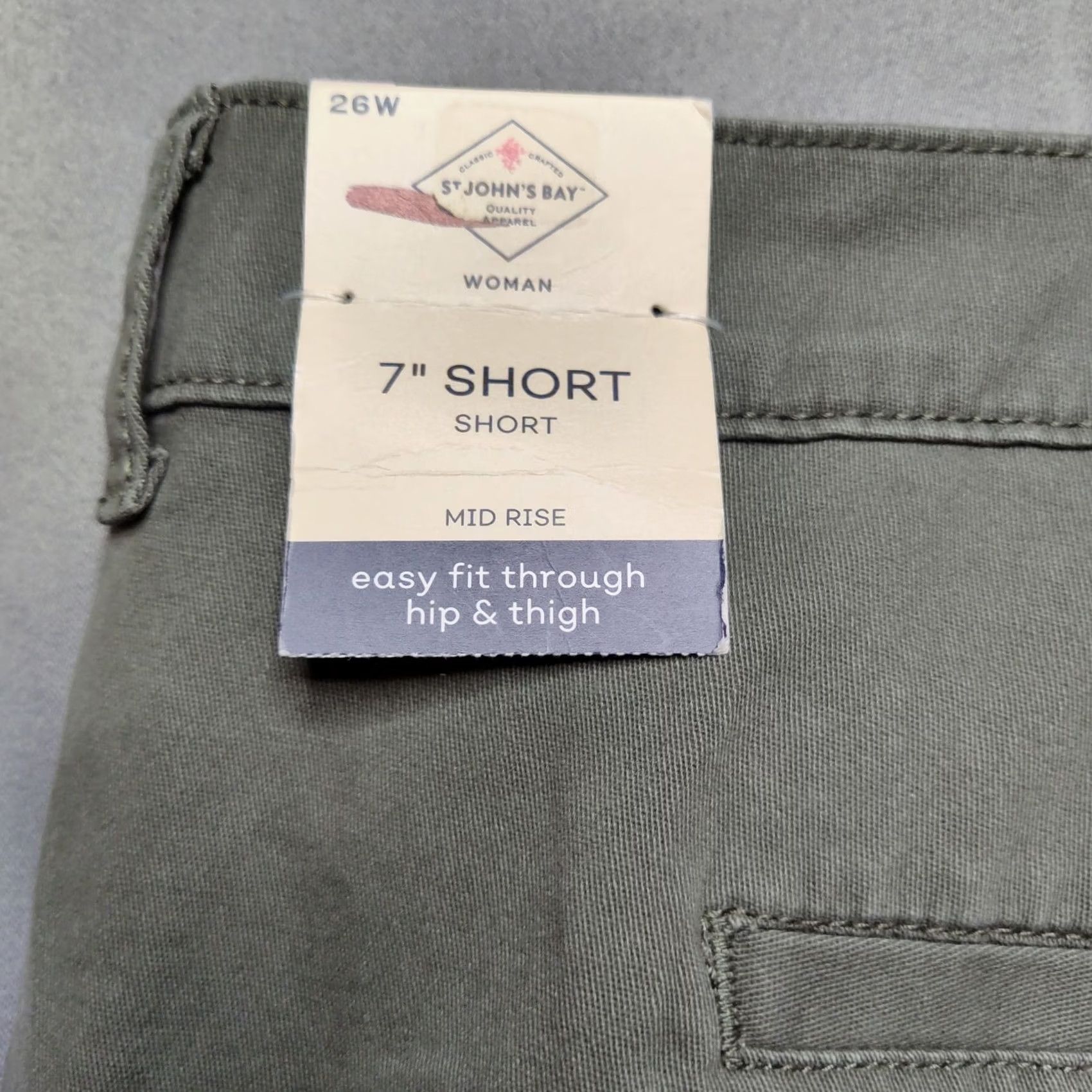Vintage St John's Bay Women Plus 26W Oregano Green Mid-Rise 7" Twill Shorts NEW Size 26" / US 2 / IT 38 - 7 Thumbnail
