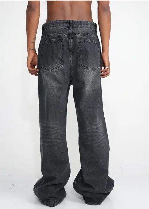 Designer × Vintage custom distressed faded baggy flared pants Size US 34 / EU 50 - 2 Thumbnail