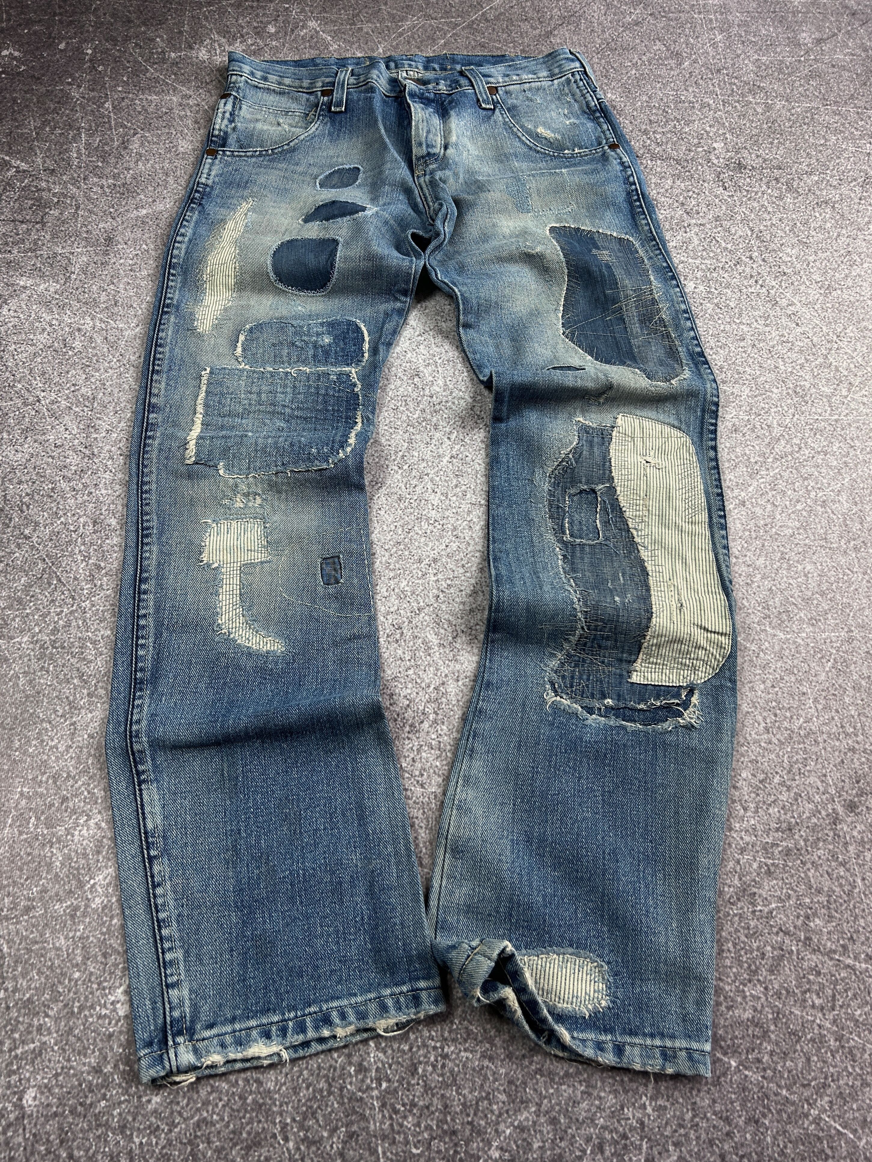 💥 HYSTERIC GLAMOUR BALENCIAGA STYLE PATCHWORK JEANS