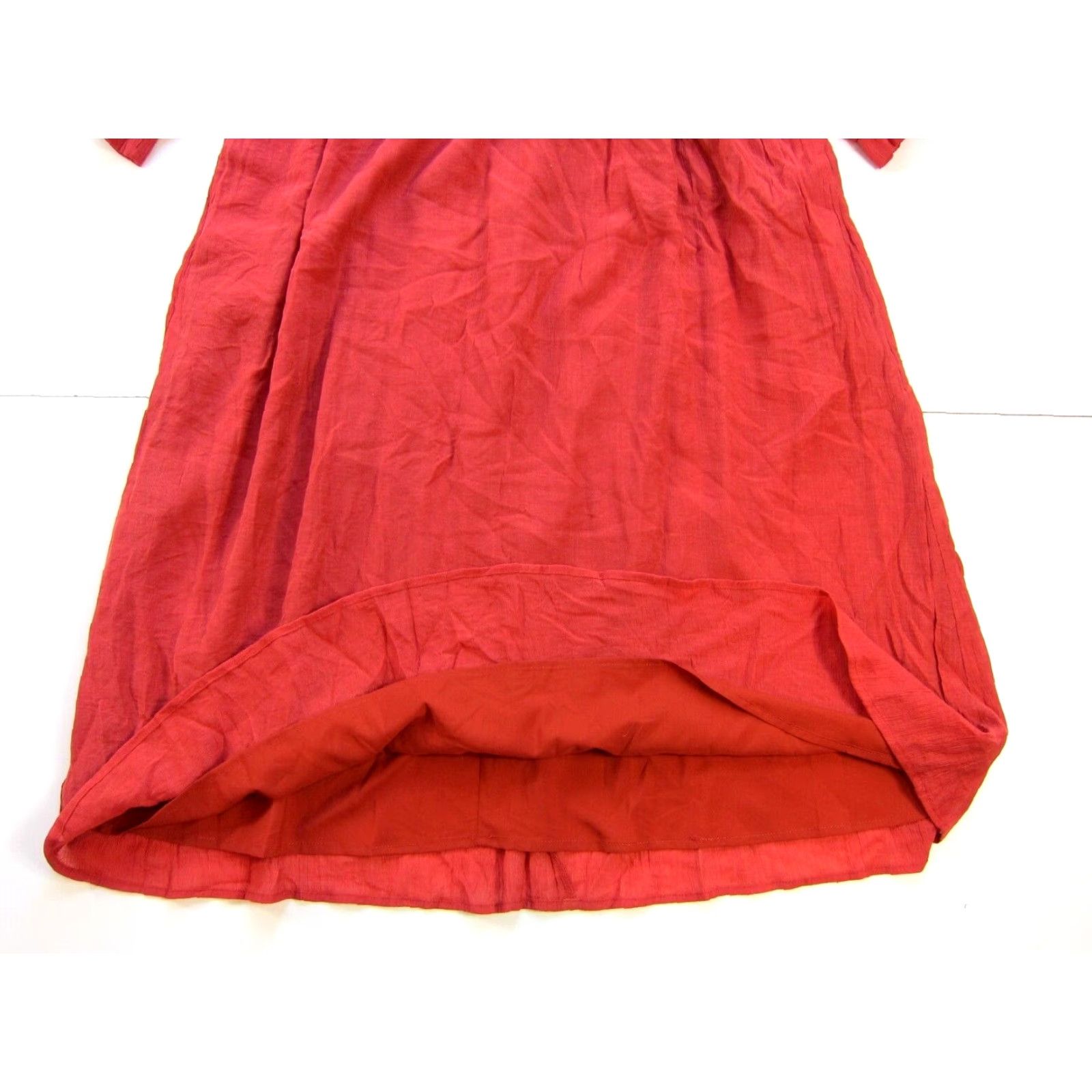 Vintage NWT MCO Rust Orange Rayon High Neck Pocket Long Sleeve Midi Mary Dress Small Size S / US 4 / IT 40 - 7 Thumbnail