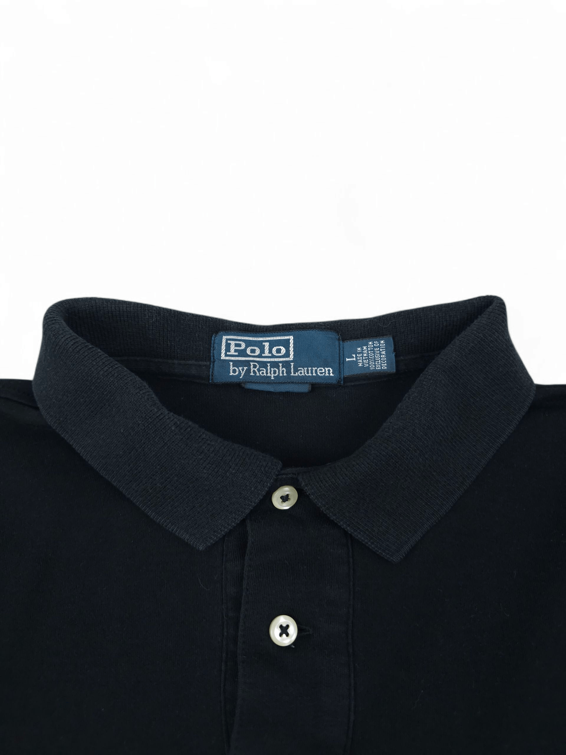 Polo Ralph Lauren 💎 Vintage Ralph Lauren Relaxed Logo Black Polo Shirt Y2K Size US L / EU 52-54 / 3 - 4 Thumbnail