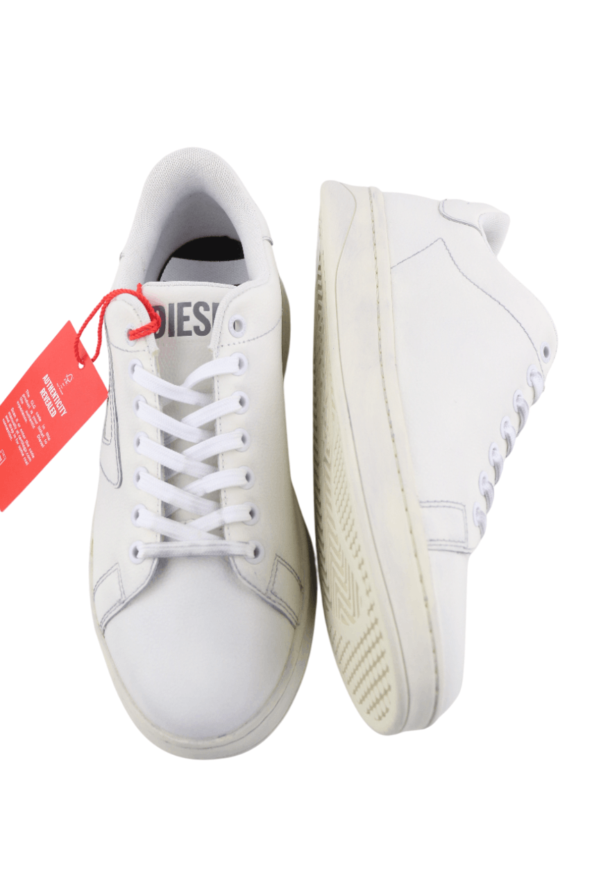 Diesel S-ATHENE LOW EU41 White Leather Lace Light Logo 40557 Size US 8.5 / EU 41-42 - 6 Thumbnail