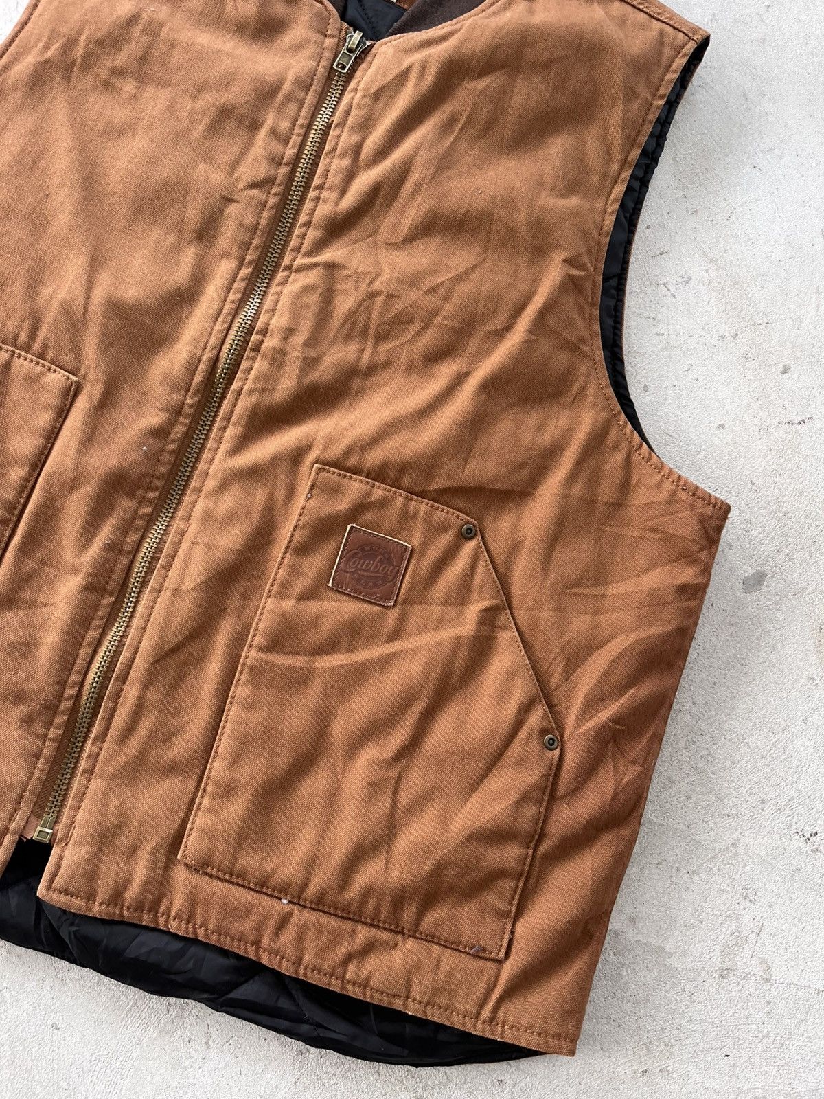 Carhartt Vintage Brown Cowboy Western Workwear Vest Carhartt Style Size US XL / EU 56 / 4 - 4 Thumbnail