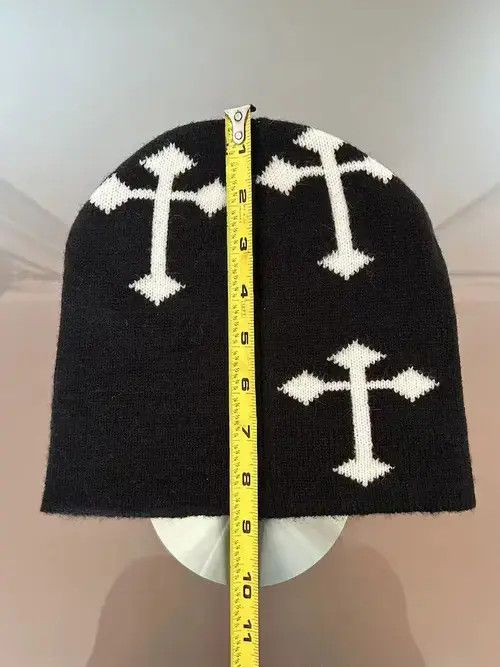 Japanese Brand Gothic Cross Beanie (black+white) Size ONE SIZE - 4 Thumbnail