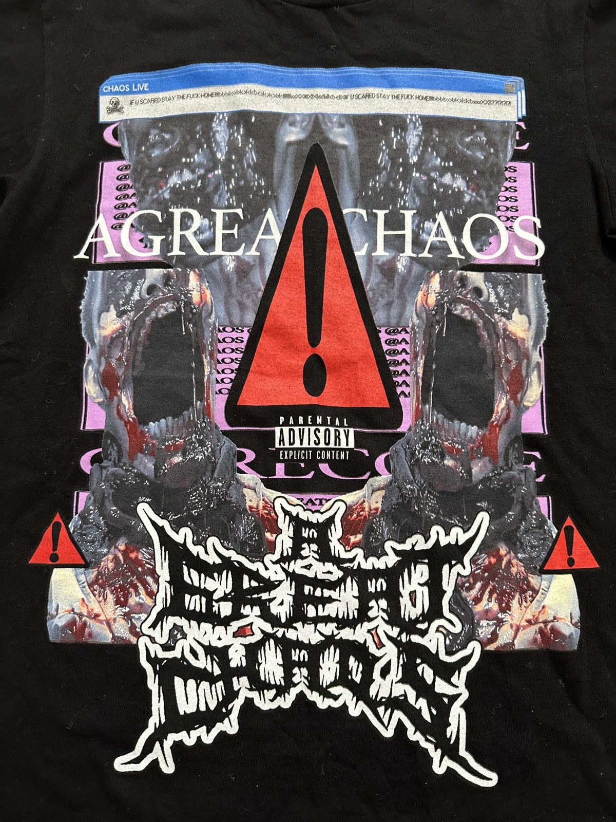 Actual Hate × Ken Carson × Playboi Carti Ken Carson ChaosTour ChaosLive "IFUSCAREDSTAYTFHOME" T-Shirt Size US S / EU 44-46 / 1 - 2 Thumbnail