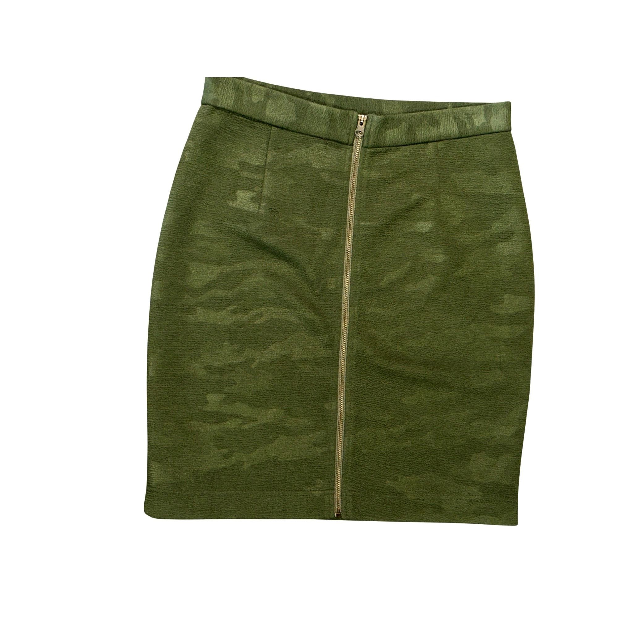 Other 209 WST 38th Med Olive Green Camo Textured Thick Cozy Pencil Size 28" / US 6 / IT 42 - 9 Thumbnail