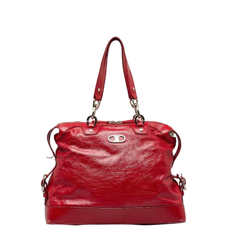 image of Celine Leather Handbag in Red, Women's