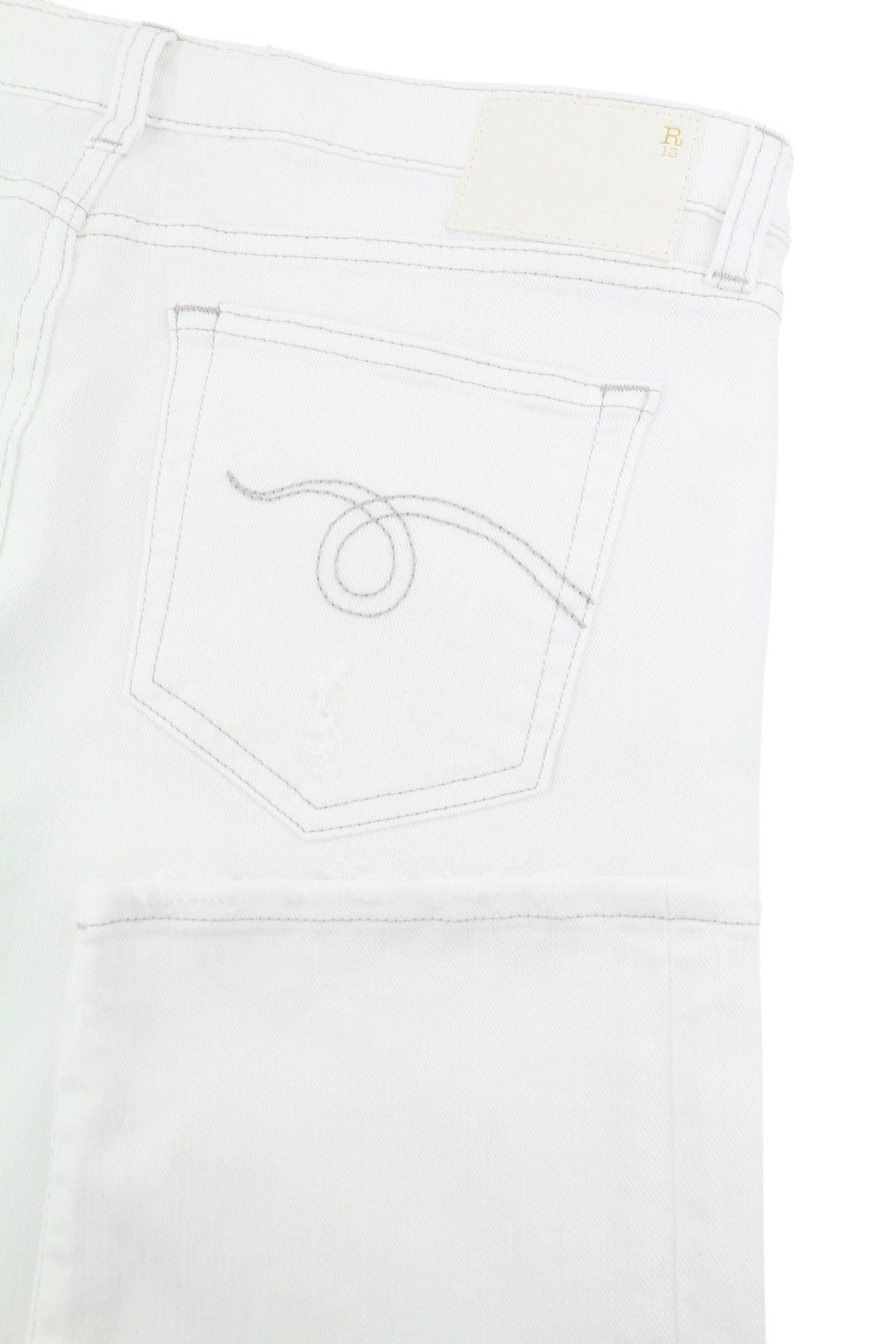 R13 BOY STRAIGHT 30 Bale White Cropped Ankle Zip Jeans 87159 Size 30" / US 8 / IT 44 - 6 Thumbnail