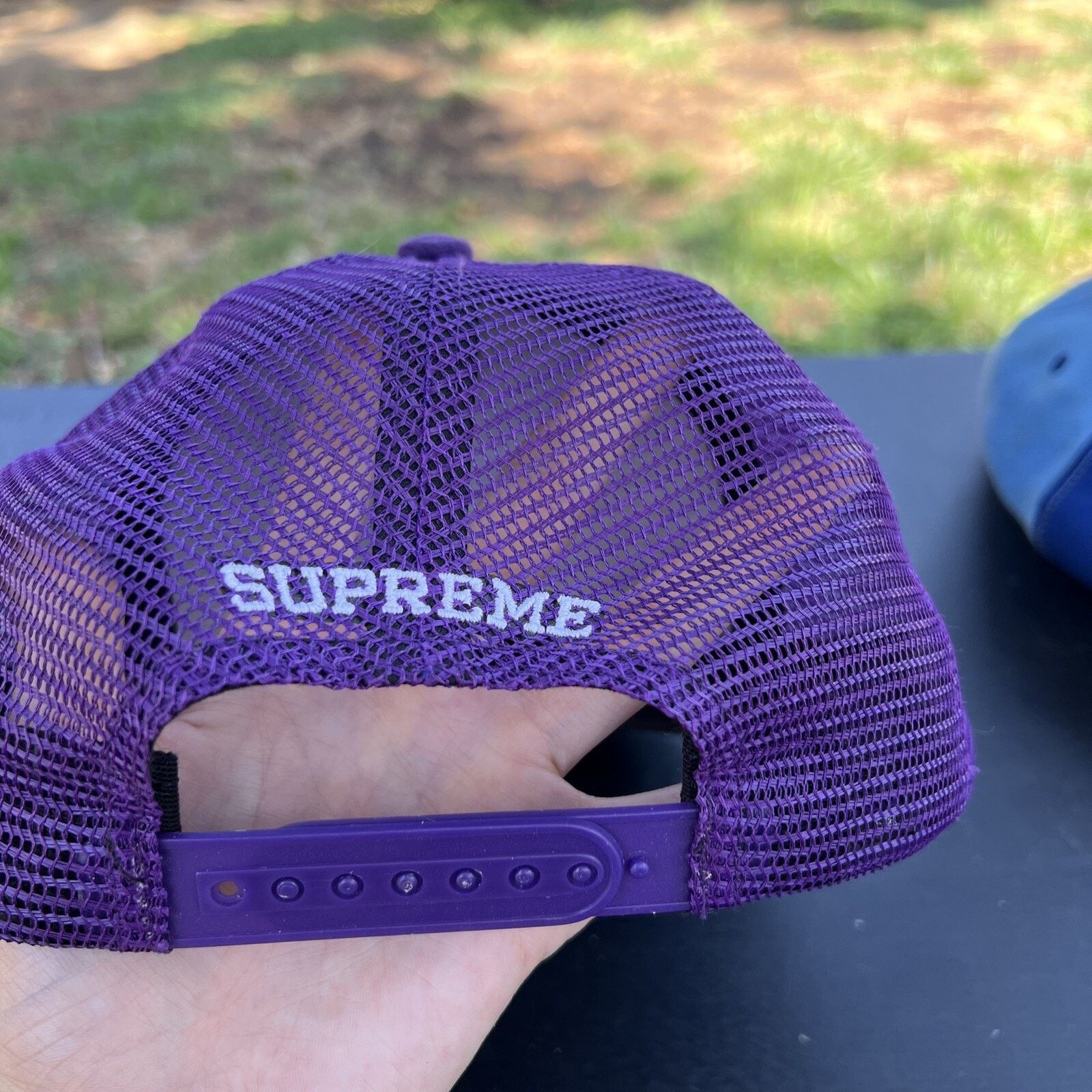 Supreme Supreme Purple Blimp World Is Yours Mesh Snapback Hat Size ONE SIZE - 6 Thumbnail