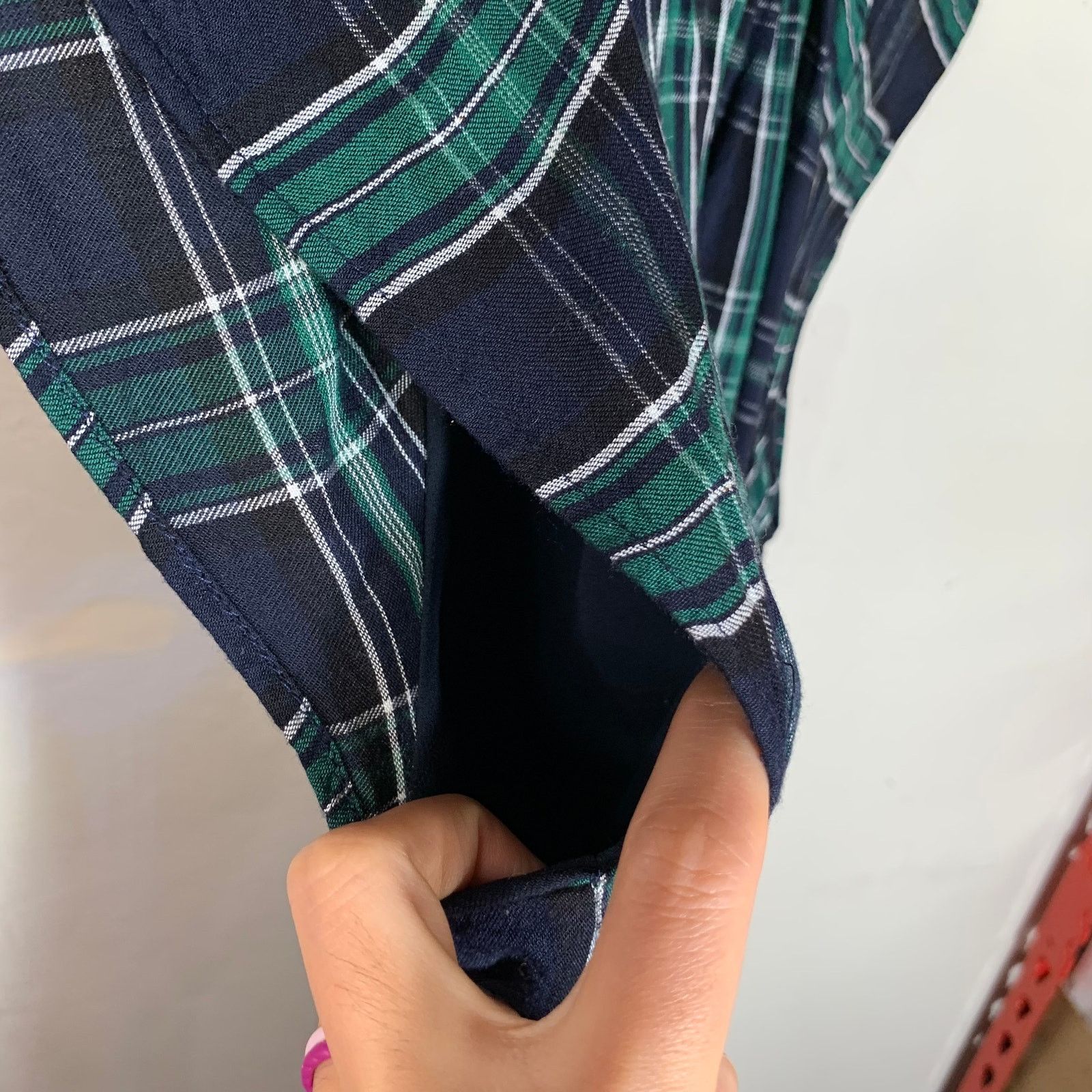 Loft LOFT Dress Blue Green Plaid Short Sleeve Size 2 Size XS / US 0-2 / IT 36-38 - 8 Thumbnail