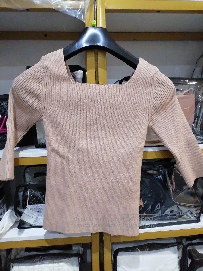 Fendi Fendi Scoop neck fitted knit top, beige Size XS / US 0-2 / IT 36-38 - 4 Thumbnail