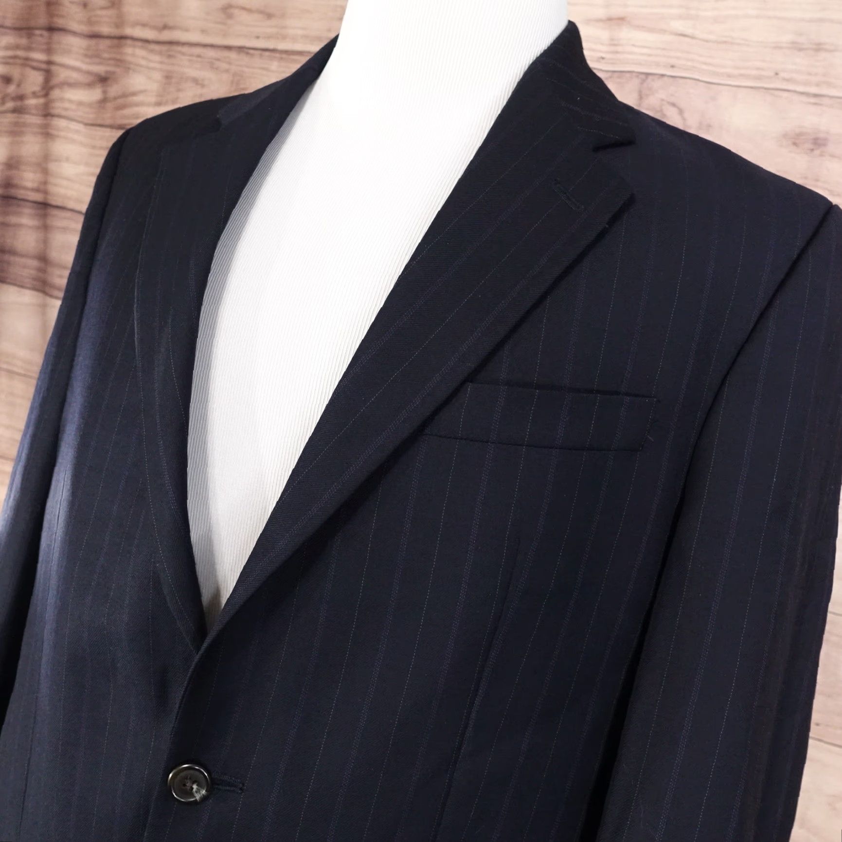 Ralph Lauren VINTAGE LAUREN RALPH LAUREN WOOLMARK PINSTRIPE SPORT COAT 40L BLUE STRIPED MENS Size US XXS / EU 40 - 2 Thumbnail