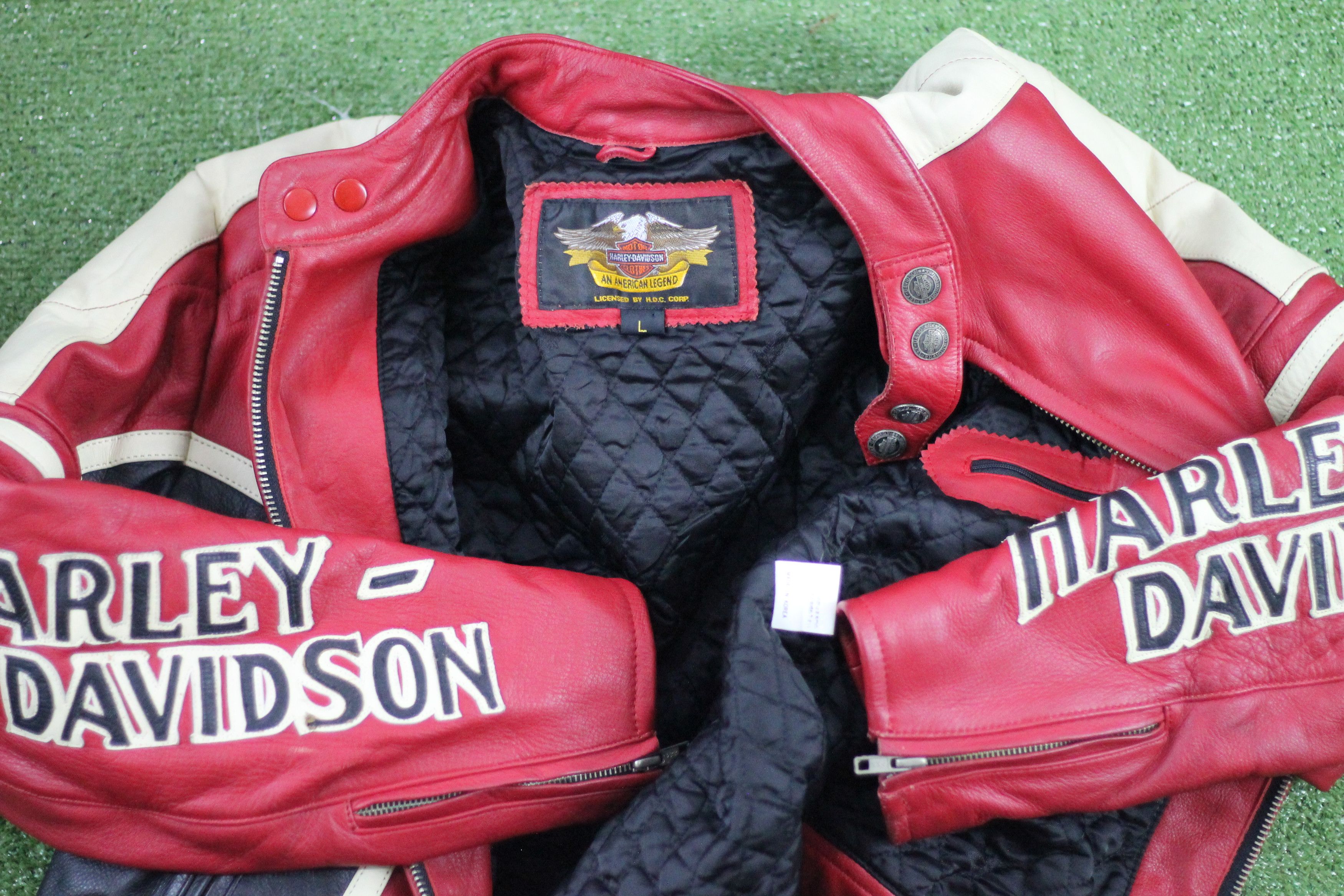 Harley Davidson × Vintage RARE! Vintage HARLEY DAVIDSON Leather Jacket. Size US L / EU 52-54 / 3 - 15 Thumbnail