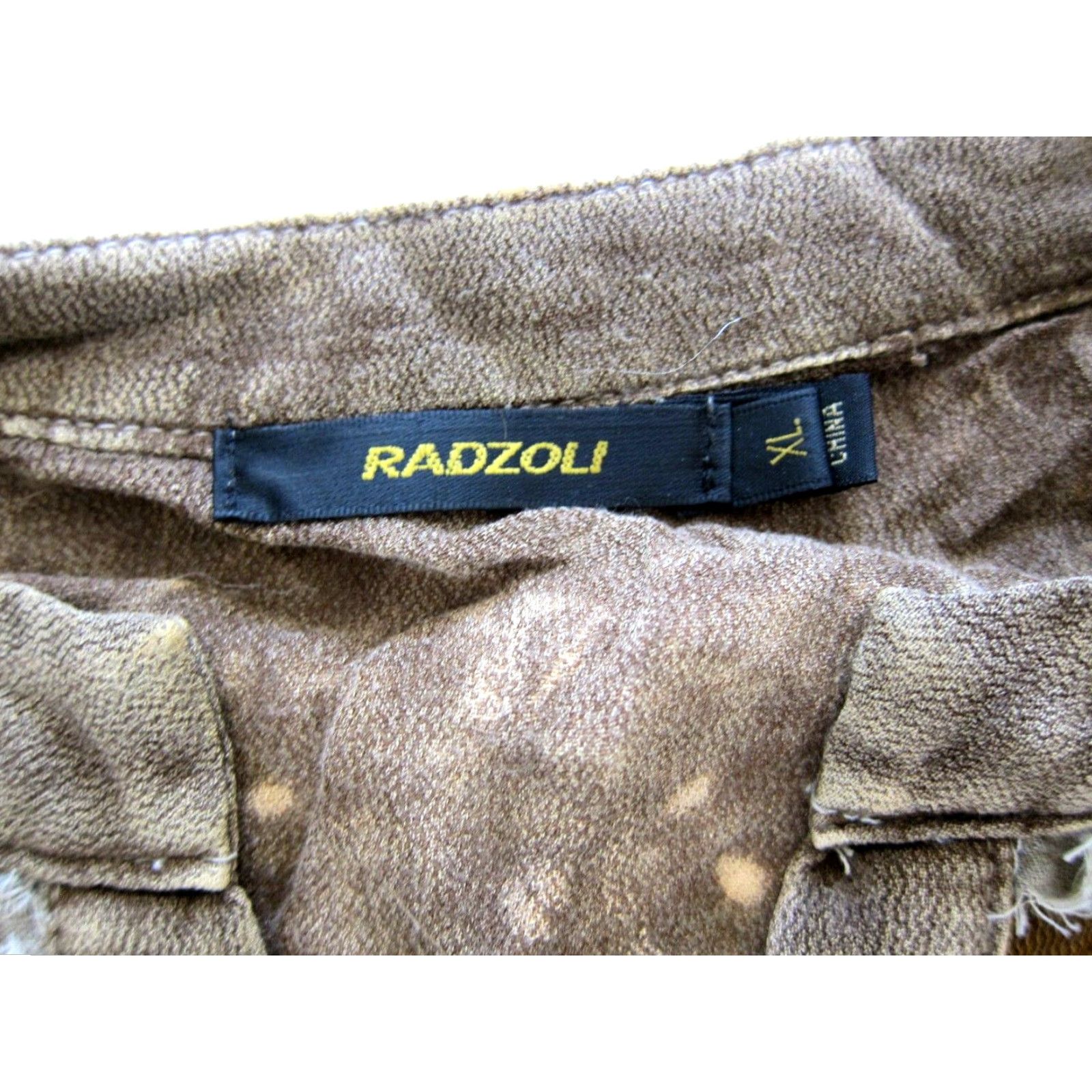 Vintage Radzoli 100% Rayon Brown Long Sleeve Floral Tunic Peasant Blouse Top Woman XL Size XL / US 12-14 / IT 48-50 - 4 Thumbnail