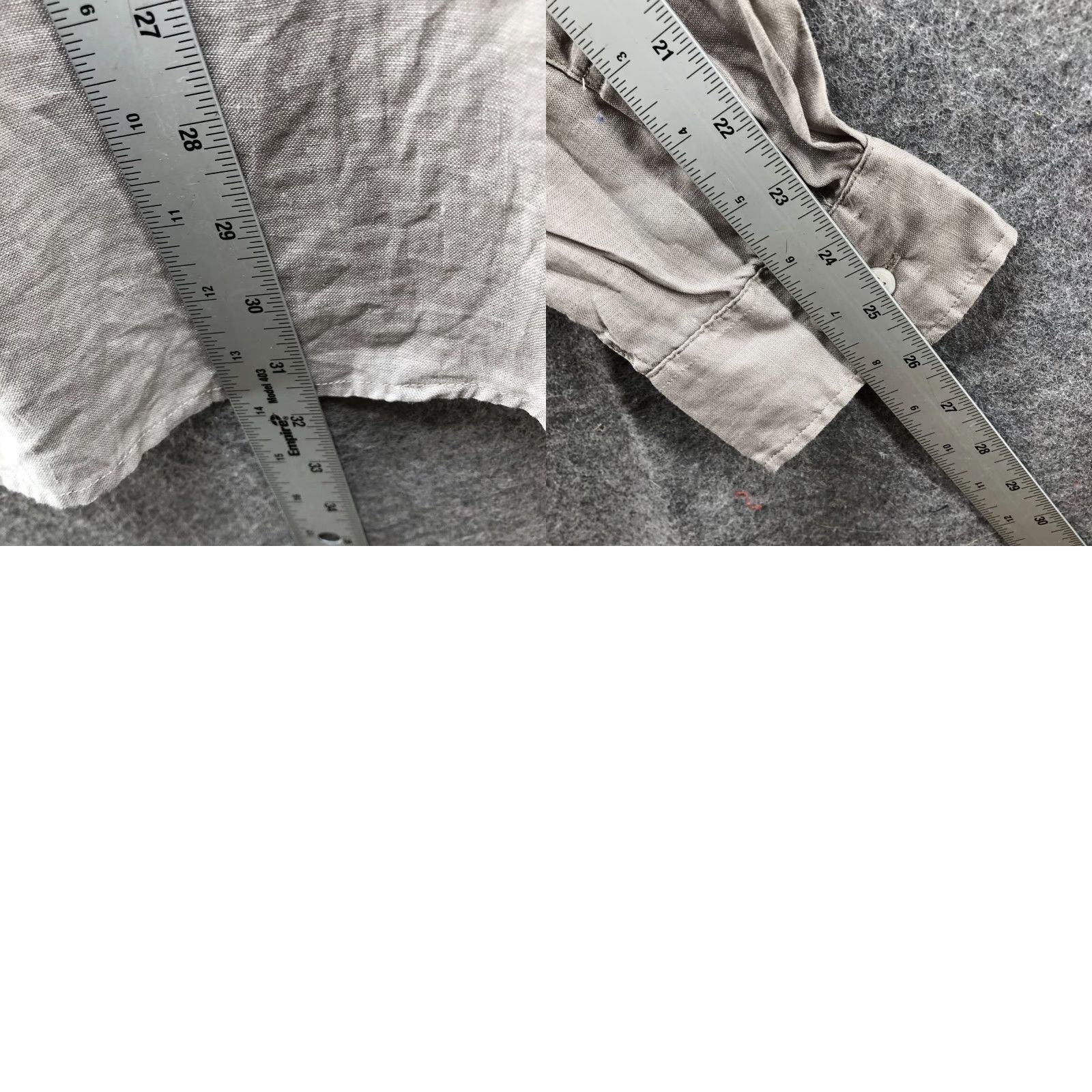 Muji MUJI Shirt Mens XL Long Sleeve Button Up Taupe Linen Band Collar Vintage? No Size US XL / EU 56 / 4 - 8 Thumbnail