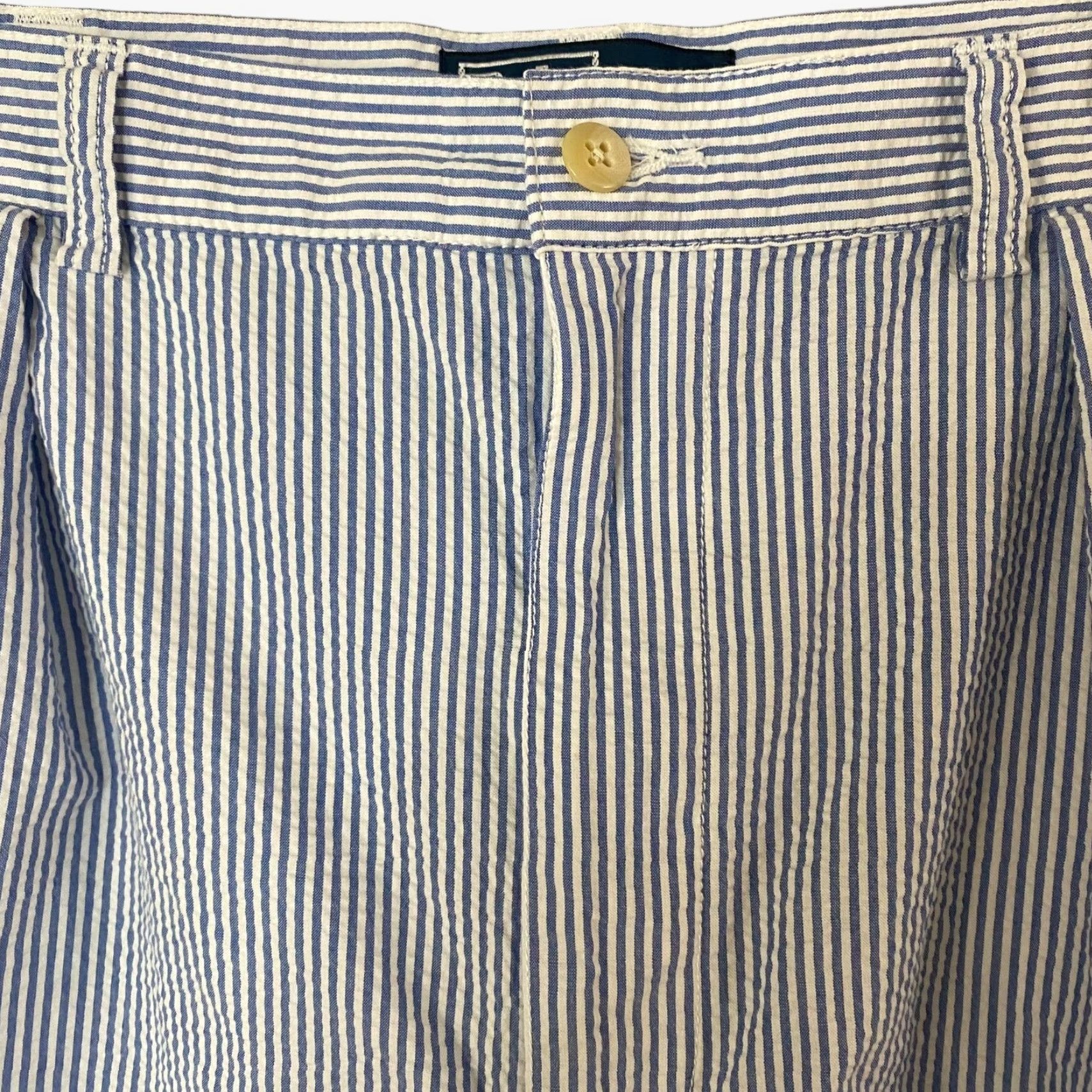 Polo Ralph Lauren VINTAGE Polo Ralph Lauren Tyler Shorts Seersucker Pleated Mens 38 Blue White Stripe Size US M / EU 48-50 / 2 - 5 Thumbnail