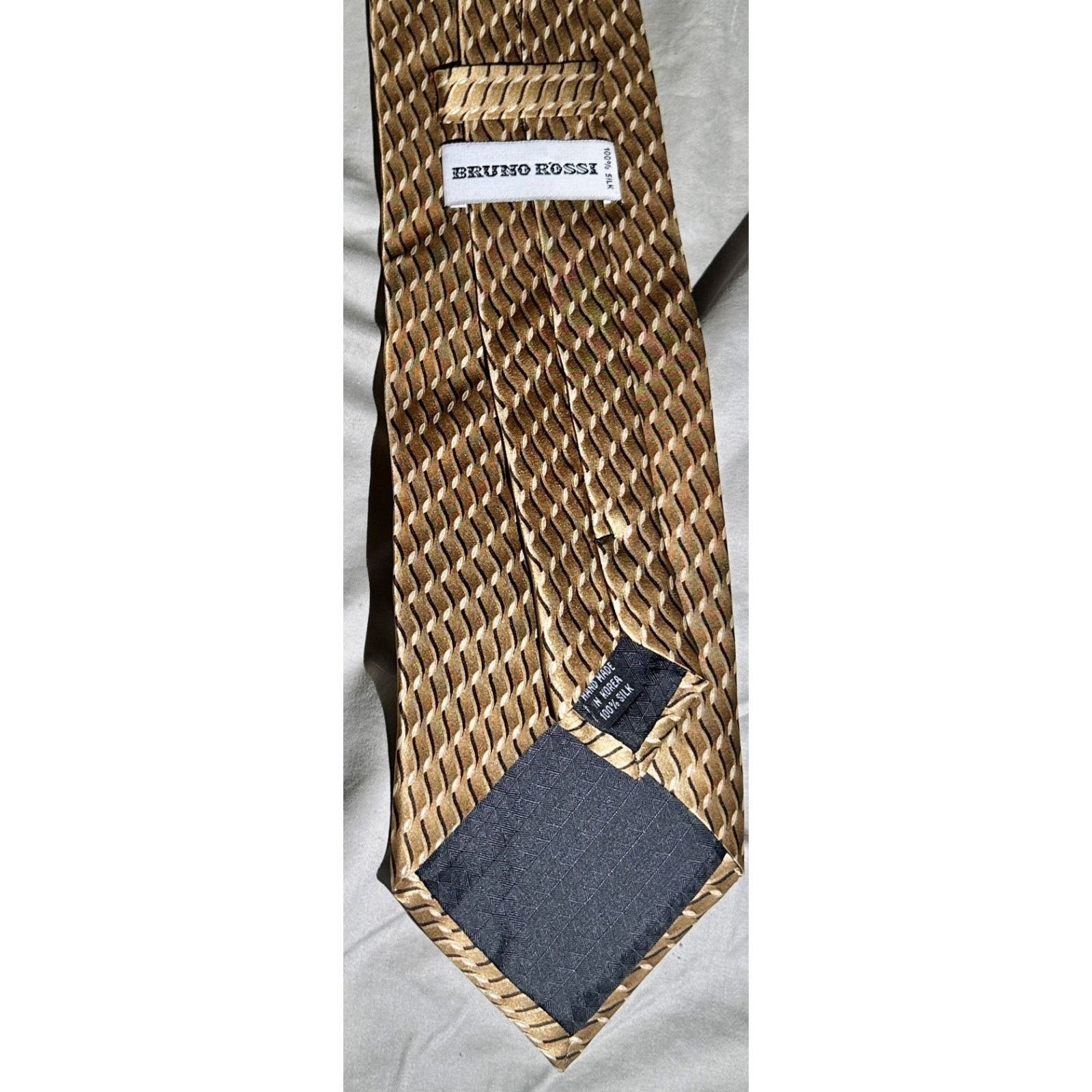 Other Vtg Silk Ties Bruno Rossi Italy Bardelli Roma Lattice Retro Size ONE SIZE - 8 Thumbnail