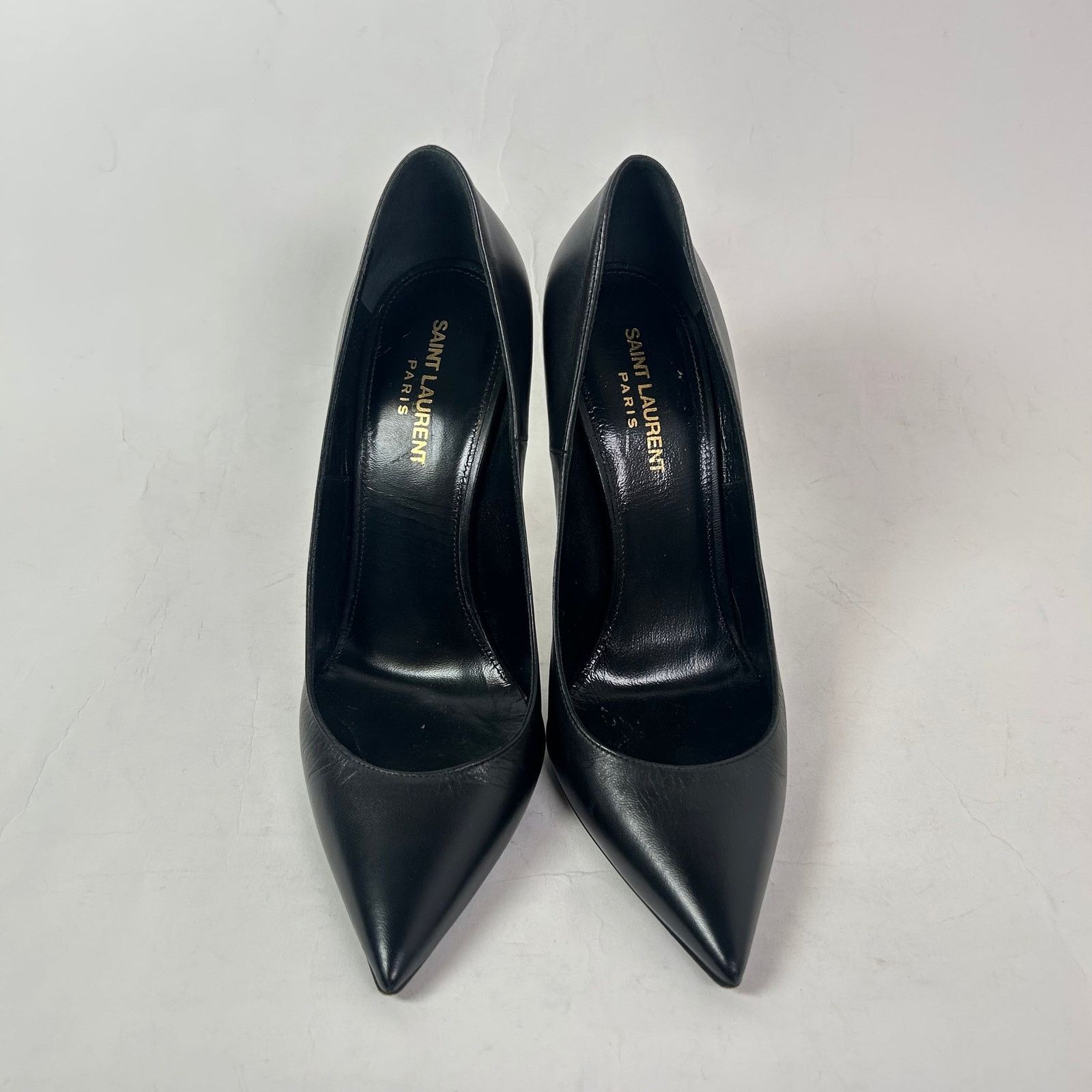 Saint Laurent Paris Saint Laurent Black Leather Opyum 110 Pumps Size 39 Size US 9 / IT 39 - 2 Thumbnail