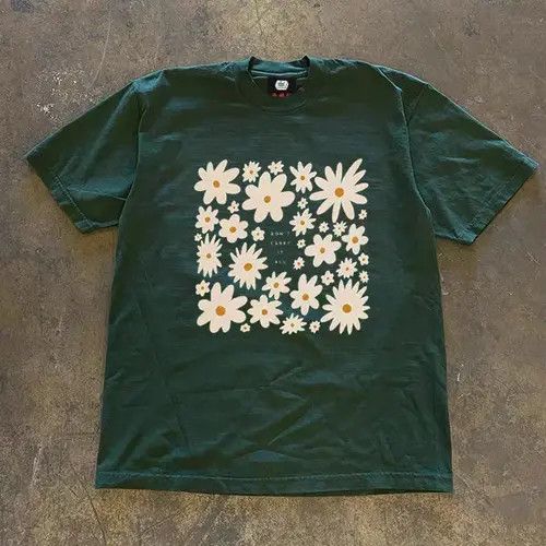 VIBE Floral print green casual retro cotton t-shirt Size US M / EU 48-50 / 2 - 3 Thumbnail