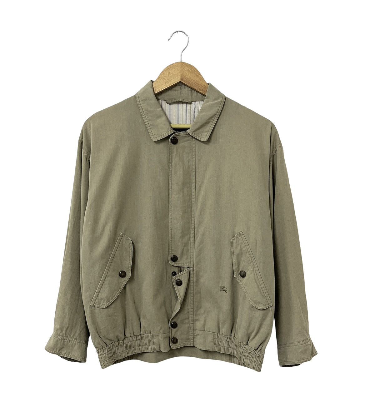 image of Vintage 90's Burberrys Luxury Logo Button Zipper Jacket in Brown, Men's (Size Large)