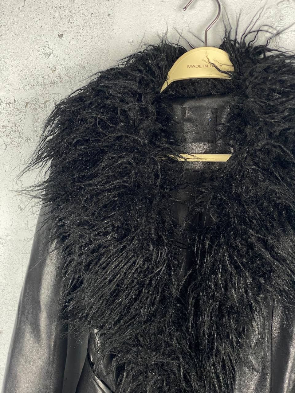 20471120 Avant Garde Leather Fur Black Opium Y2K Coat Grunge Size US S / EU 44-46 / 1 - 3 Thumbnail