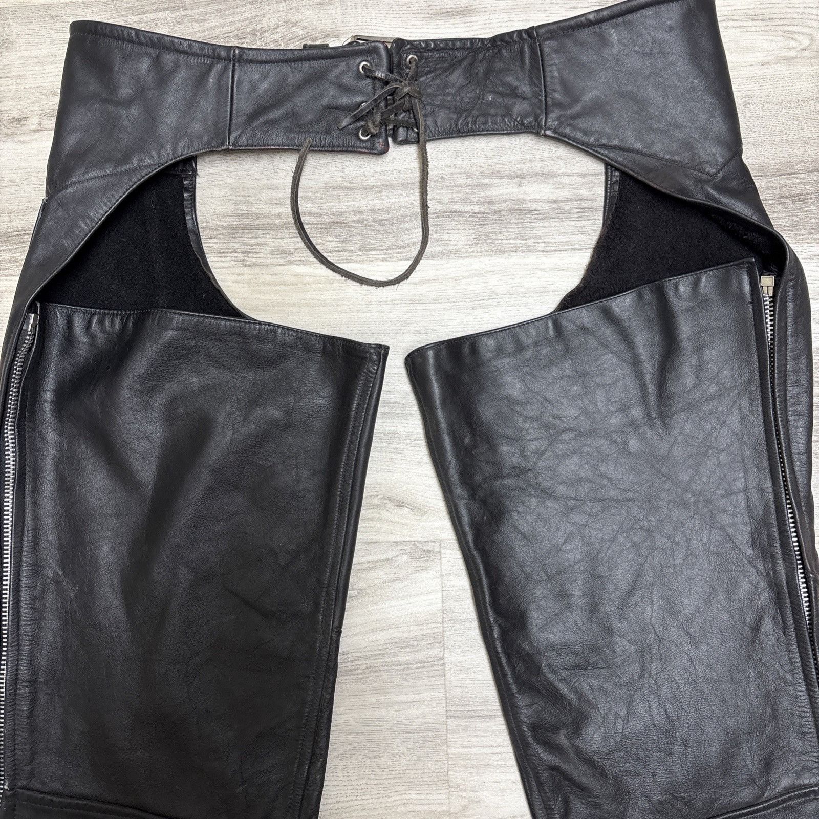 Other Vintage Leather Chaps Mens Large Black Bootcut Full Grain Mo Size US 36 / EU 52 - 4 Thumbnail