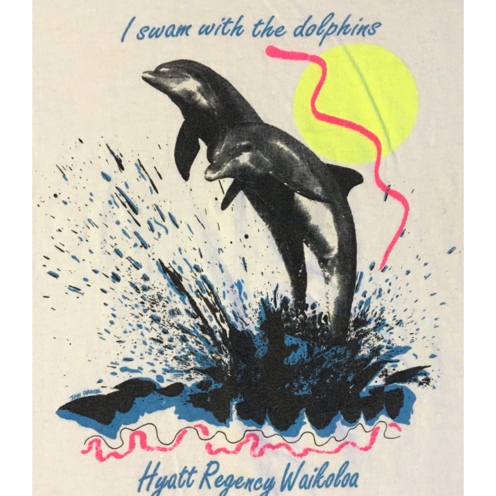 Vintage VINTAGE 80s I Swam With Dolphins Faded Shirt S White Short Sleeve T-Shirt Men Size US S / EU 44-46 / 1 - 2 Thumbnail