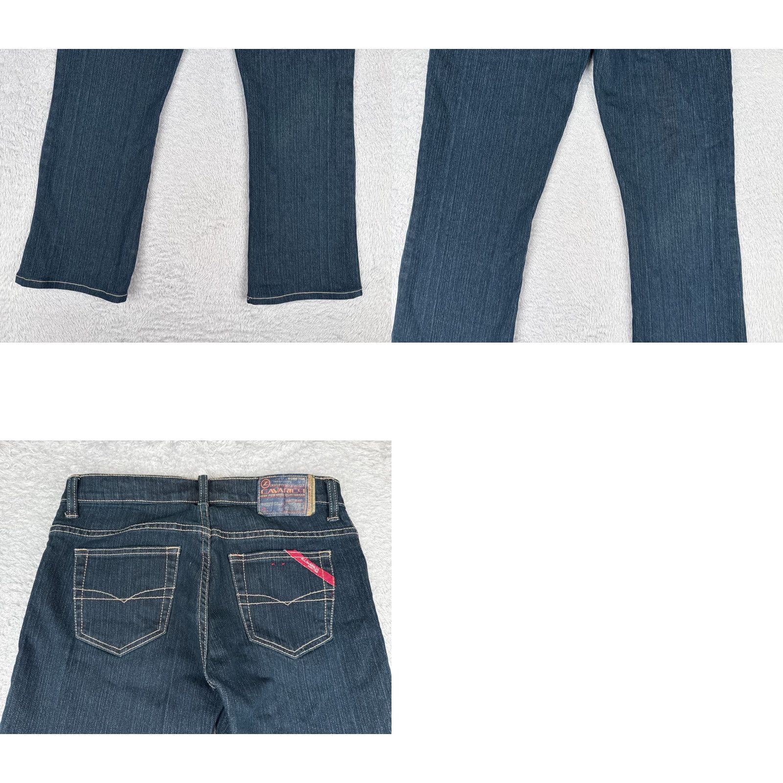 Denime Z. Cavaricci Jeans Women's Jeans Bootcut Blue 28x26 Low Rise 3 Denim - 5-Pocket Design, Regular, Cotton Blend, Dark Wash, Vintage? No. Size 26" / US 2 / IT 38 - 10 Thumbnail