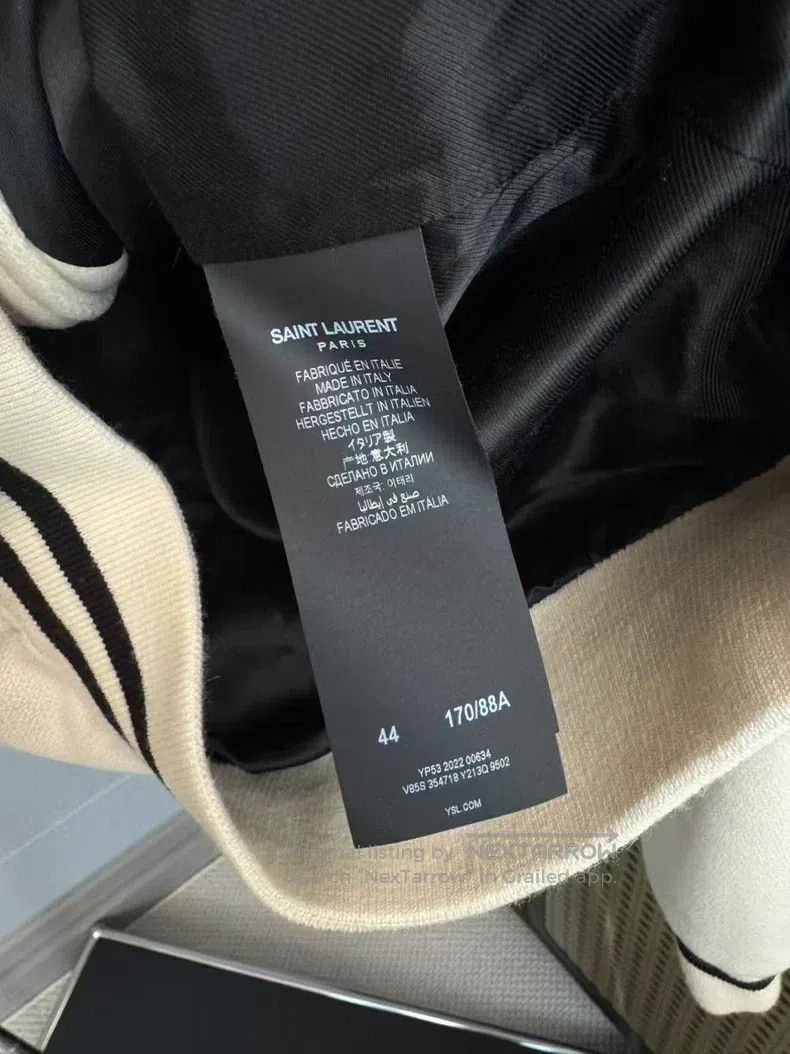 Saint Laurent Paris Saint Laurent Paris White patchwork leather baseball jacke Size US S / EU 44-46 / 1 - 4 Thumbnail
