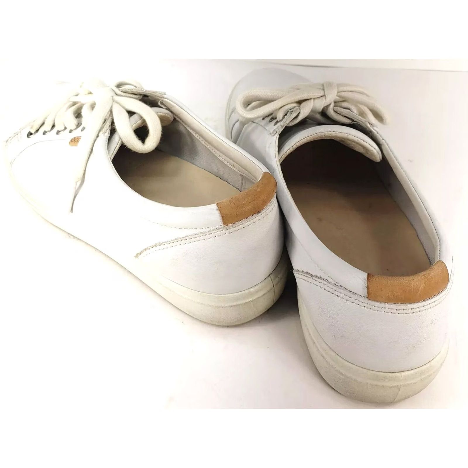 Ecco Ecco Soft 7 Womens Shoes Size 9 White Leather Lace Up Low Top Comfort Sneakers Size M / US 6-8 / IT 42-44 - 4 Thumbnail