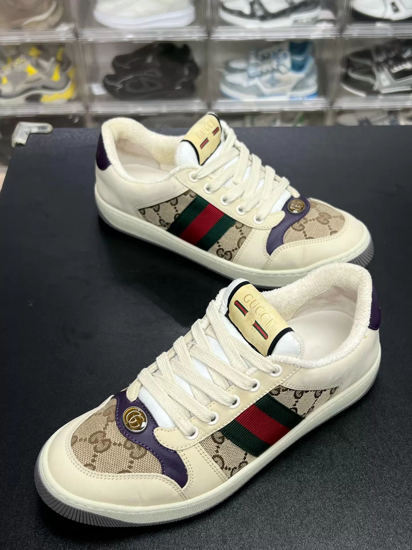 Gucci GUCCI Enamel Dirty Sneakers Ebony 38 Size US 7.5 / IT 37.5 - 1 Thumbnail