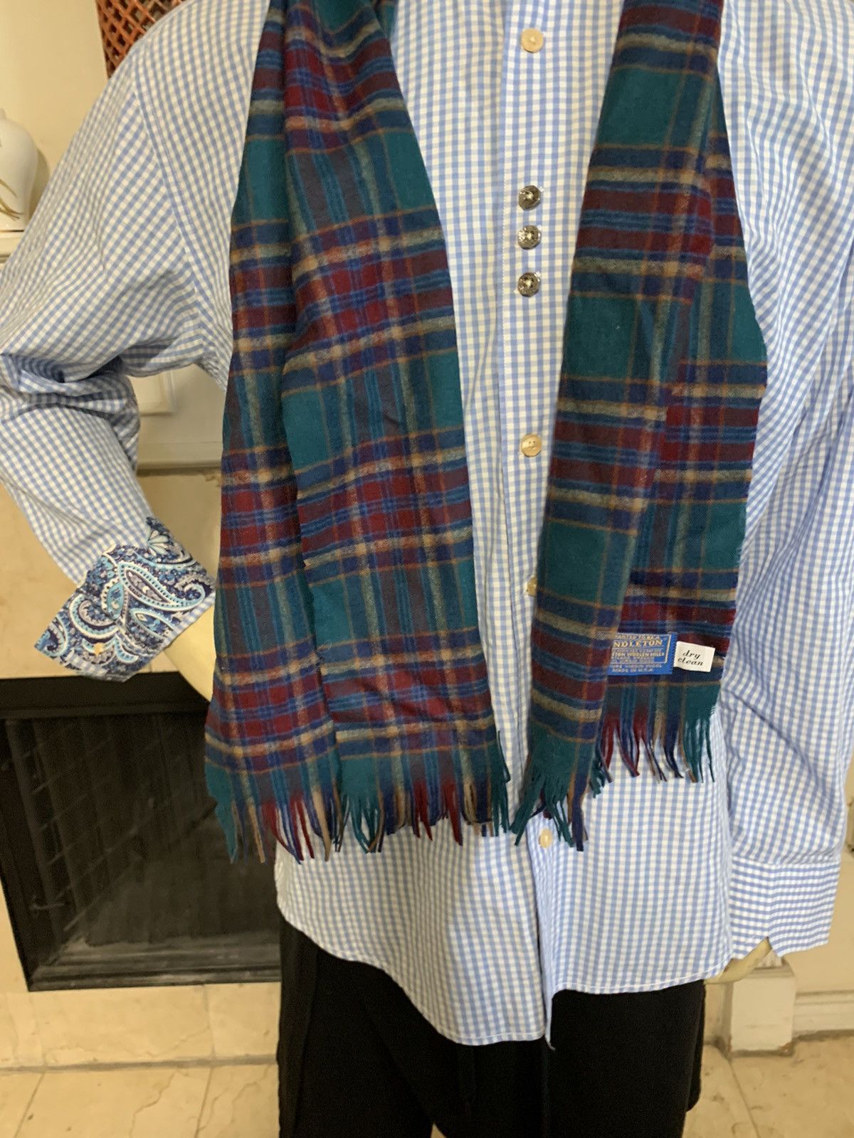 Pendleton 100% Virgin Wool Plaid scarf nwt Size ONE SIZE - 2 Thumbnail