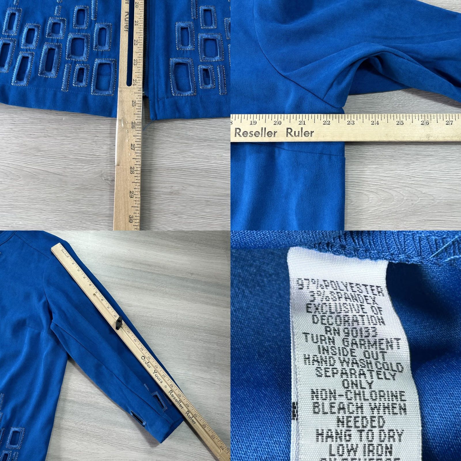 Bob Mackie Bob Mackie Wearable Art Jacket Womens Large Blue Zip Embroidered Geometric Trim Art Designer Casual Jacket Women L Blue Ladies Vintage: No Size L / US 10 / IT 46 - 8 Thumbnail