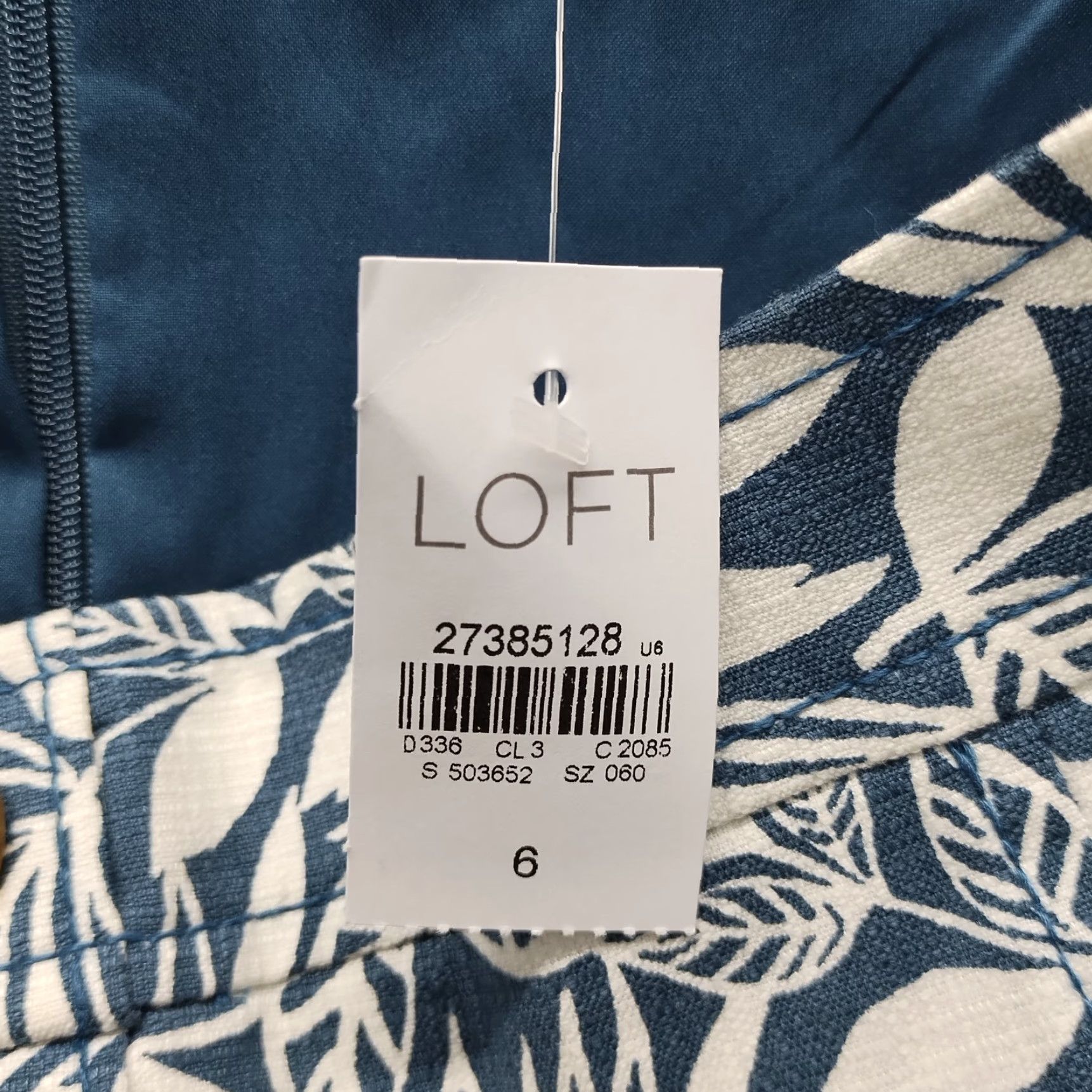 Loft LOFT Womens Size 6 Multi Leaf Print A-Line Skirt - Short, Lined, Stretch, Button Front Back Zip, Cotton, Casual, NWT Women’s Skirt Size 28" / US 6 / IT 42 - 8 Thumbnail
