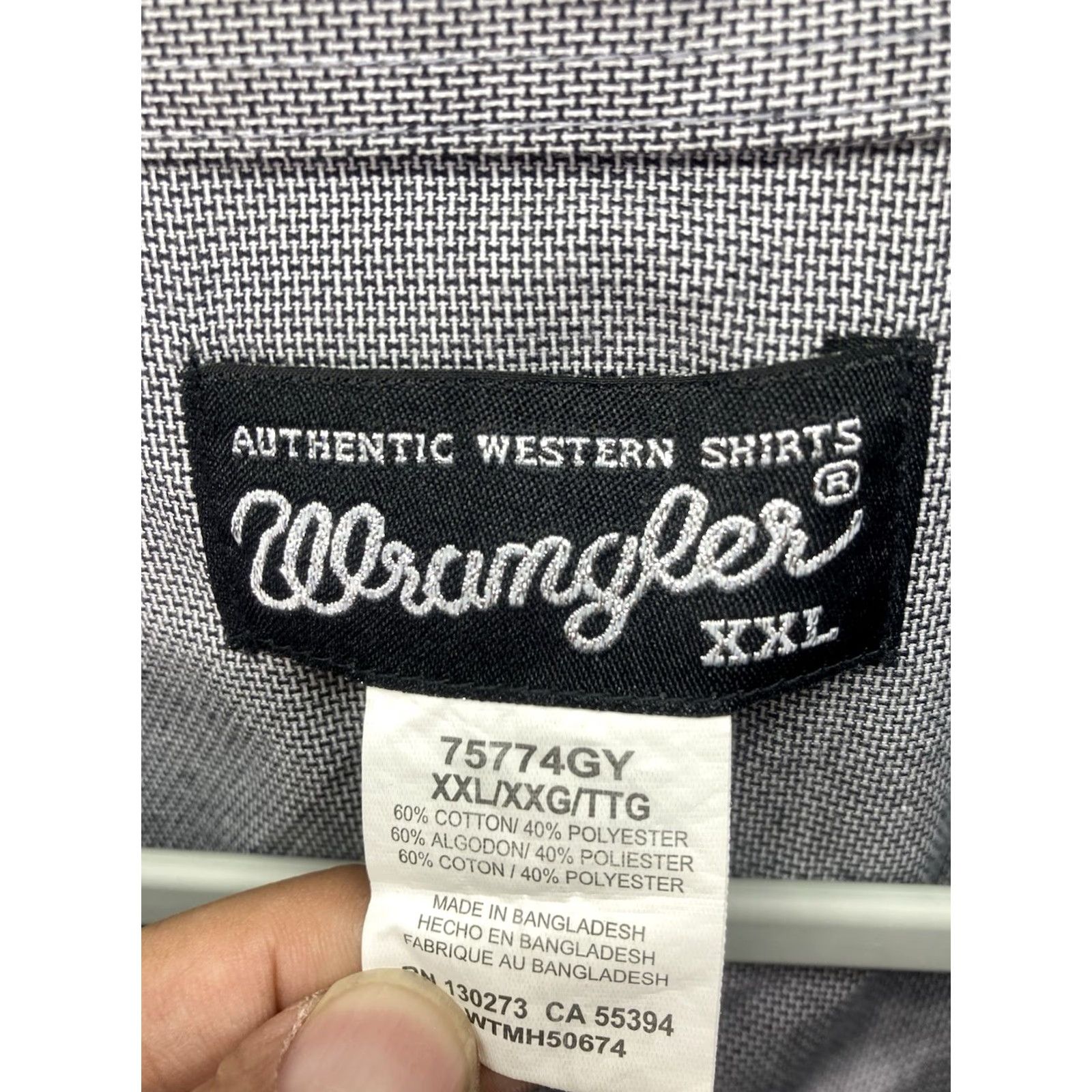 Wrangler Wrangler Shirt Men 2XL Pearl Snap Long Sleeve Gray Western Rodeo Button-Up Mens Size US XXL / EU 58 / 5 - 5 Thumbnail