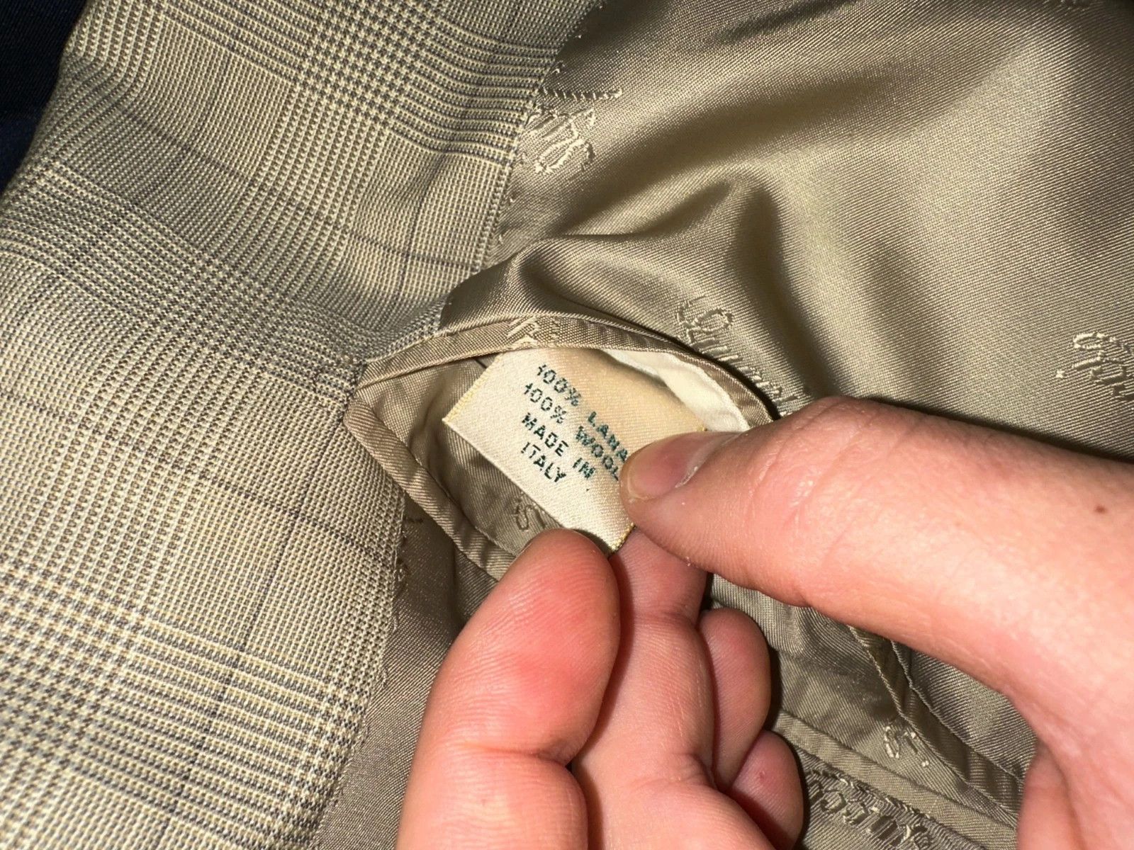 Gucci Gucci Vintage Blazer IT 46 Beige Glen Check 2-Button Size 46R - 9 Thumbnail