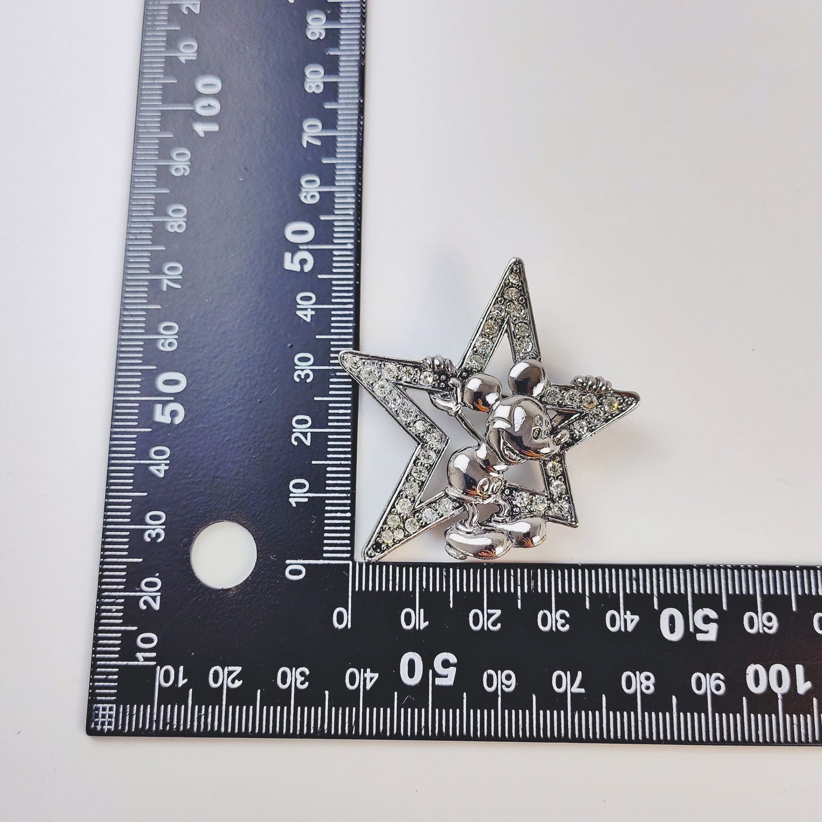 Disney Disney Mickey Mouse Star Brooch Silver White Rhinestones Size ONE SIZE - 8 Thumbnail