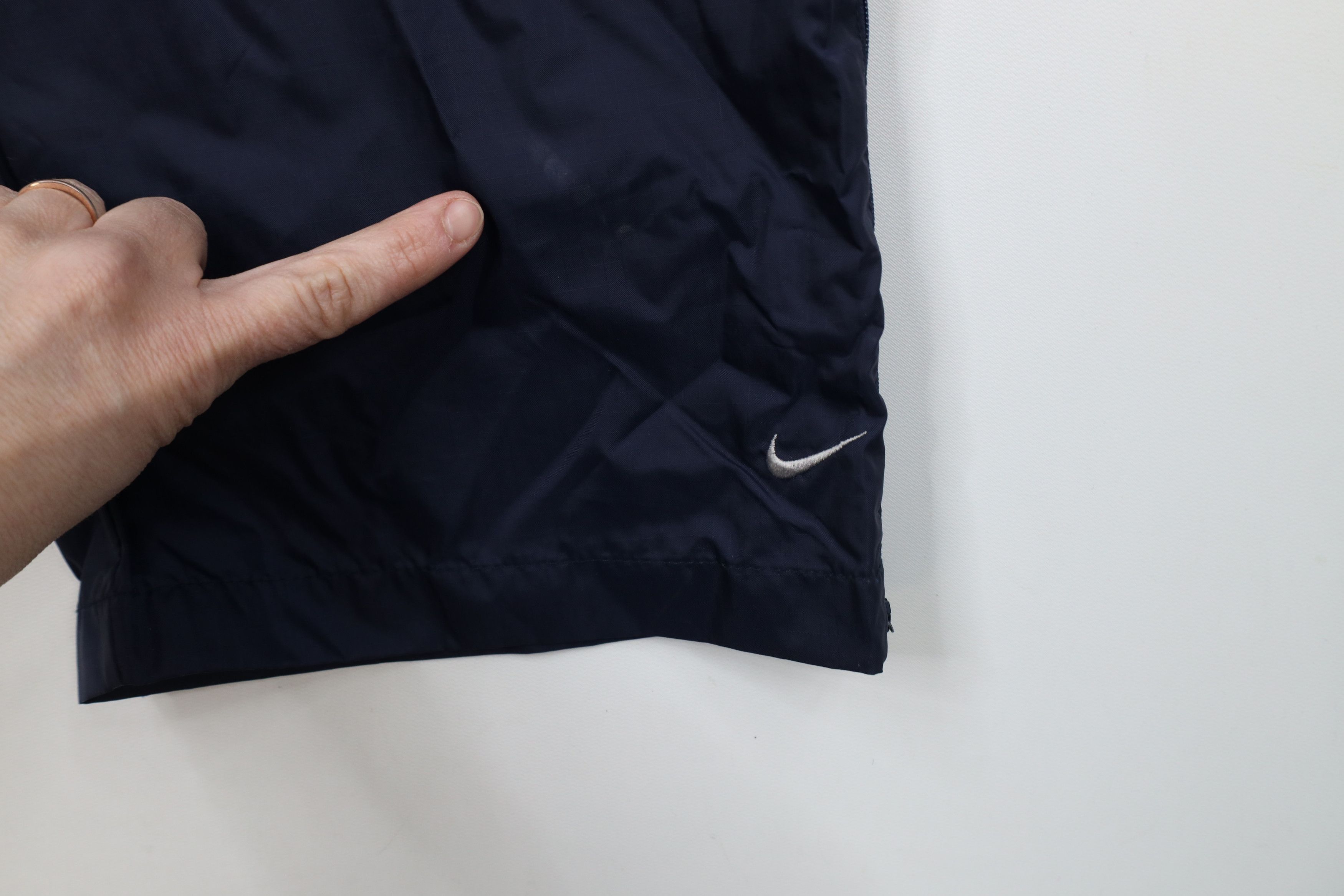 Nike × Vintage Vintage 90s Y2K Nike Mini Swoosh Wide Leg Windbreaker Pants Size US 34 / EU 50 - 5 Thumbnail