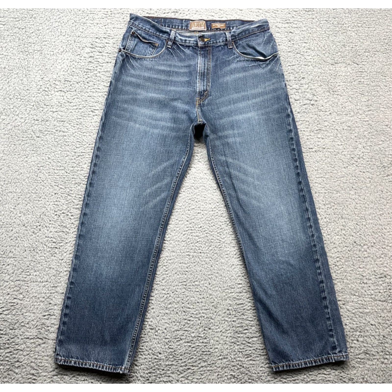 Levi's Levi's 559 Jeans Mens 36x31 Relaxed Straight Denim Blue 5-Pocket Button Zip Cotton Logo Distressed Size US 36 / EU 52 - 2 Thumbnail