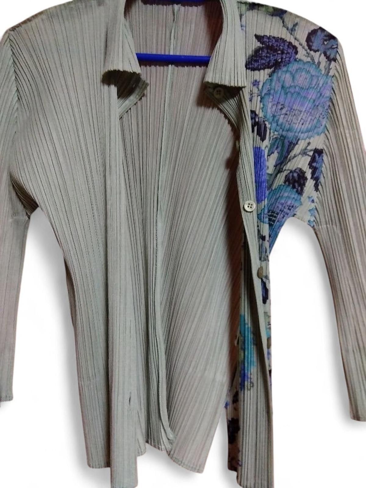 Issey Miyake Issey Miyake - Pleats Please Ribbed Blouse Floral Design Size M / US 6-8 / IT 42-44 - 5 Thumbnail