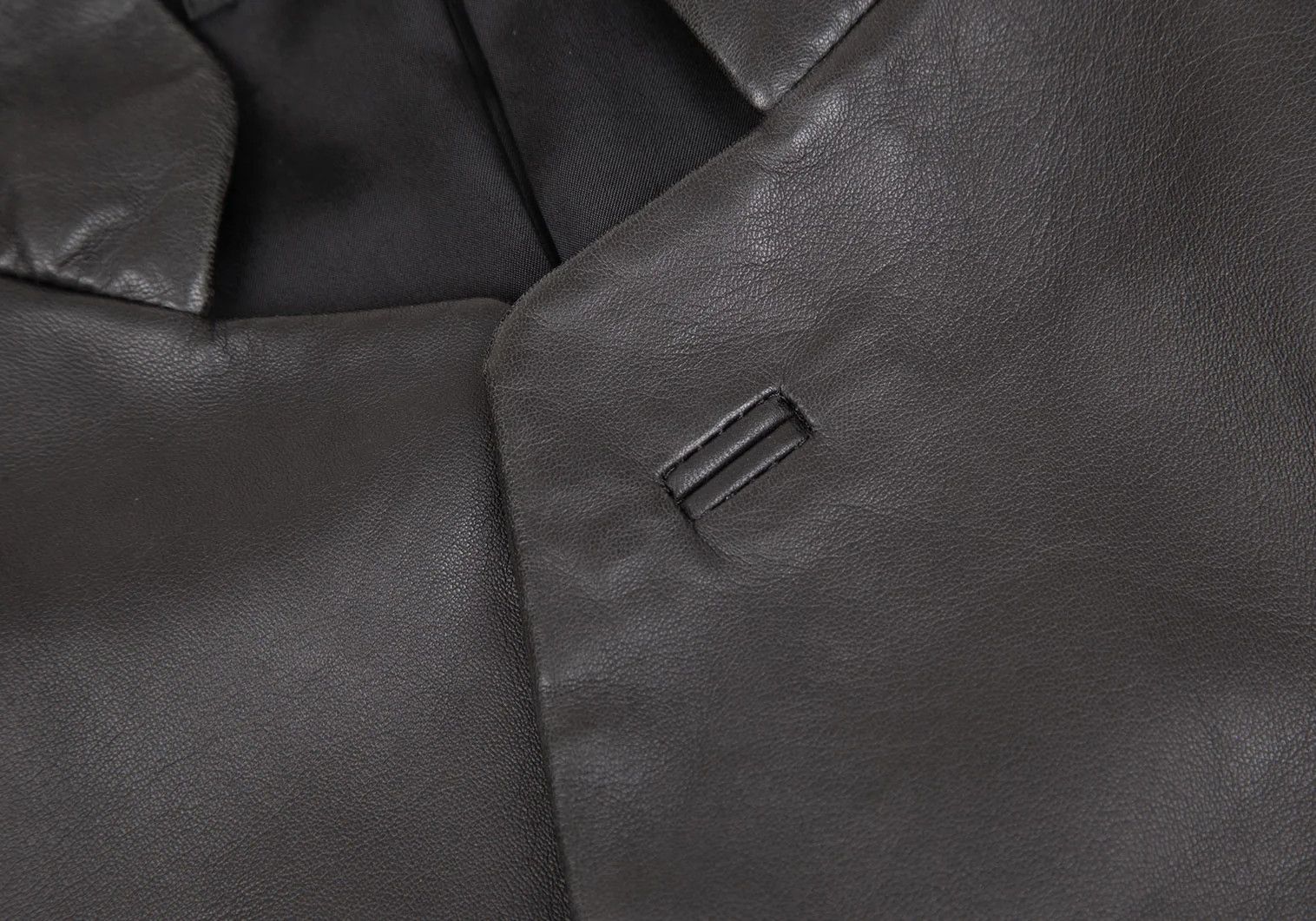 Issey Miyake Lamb Leather Band Collar Jacket in Black Size 4 Size US XL / EU 56 / 4 - 4 Thumbnail
