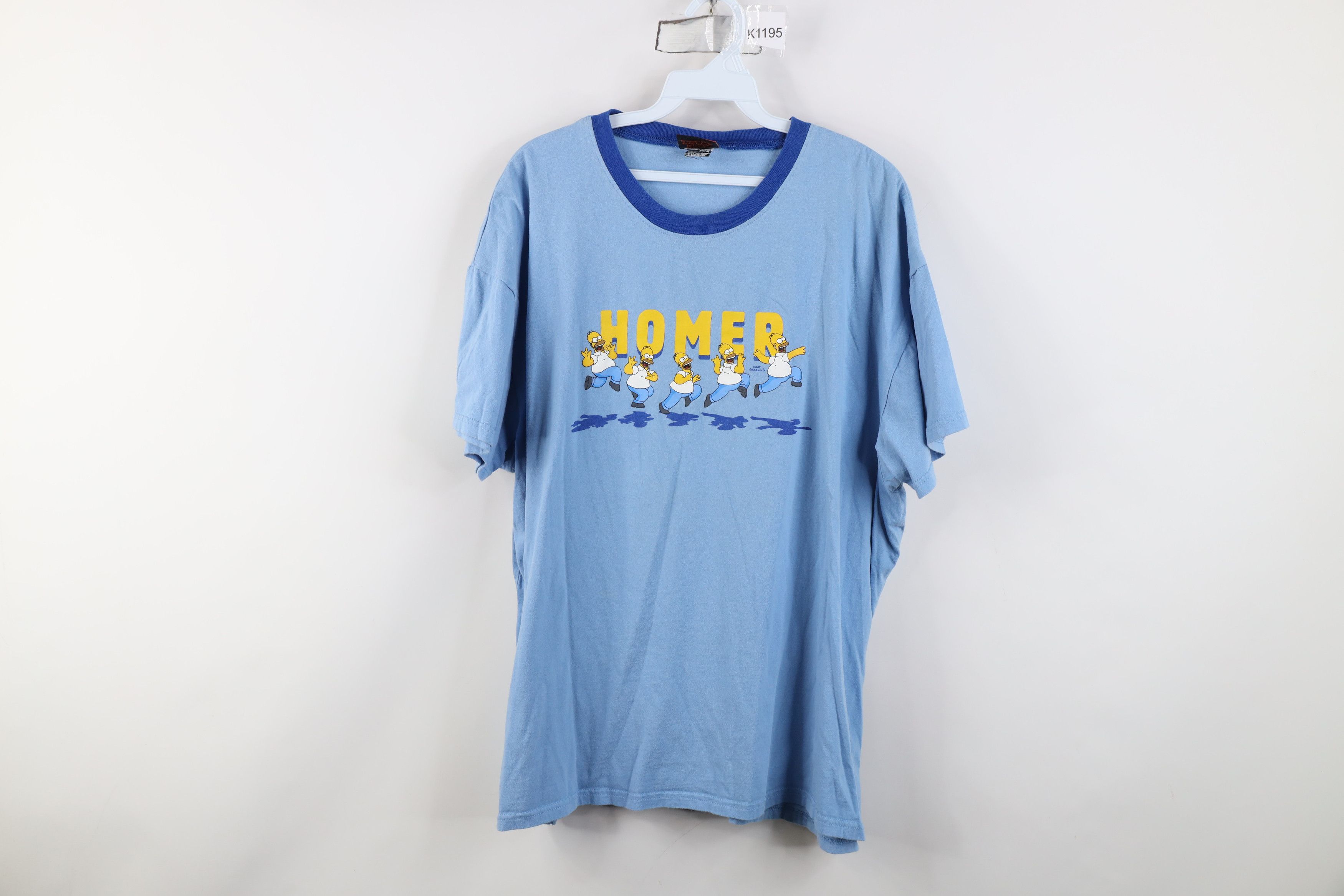 Vintage Vintage Y2K The Simpsons Spell Out Homer Ringer T-Shirt Blue Size US XL / EU 56 / 4 - 1 Thumbnail