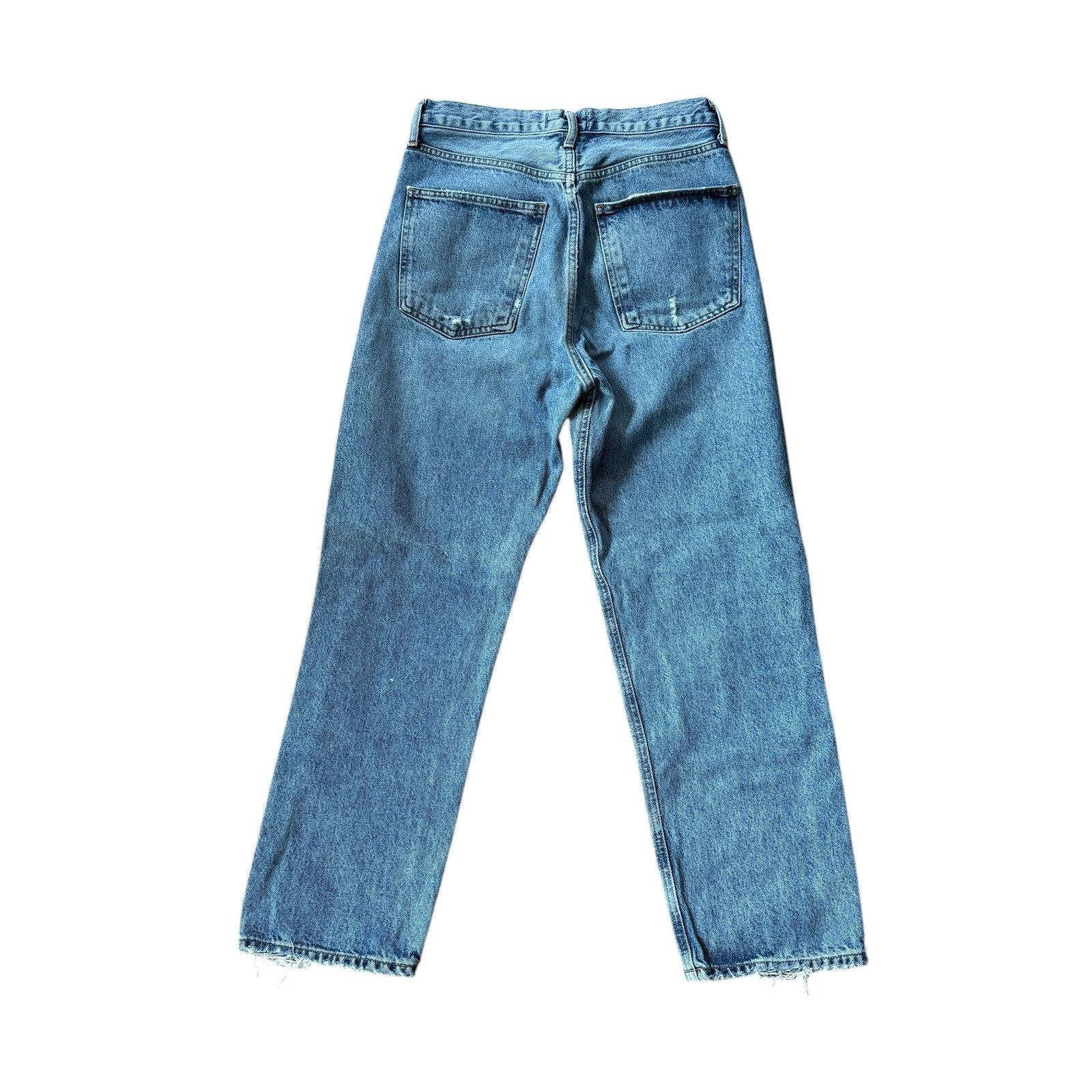 Agolde AGOLDE 90's Crop Mid Rise Loose Jean Suspend Wash Distressed Size 25" / US 0 / IT 36 - 3 Thumbnail