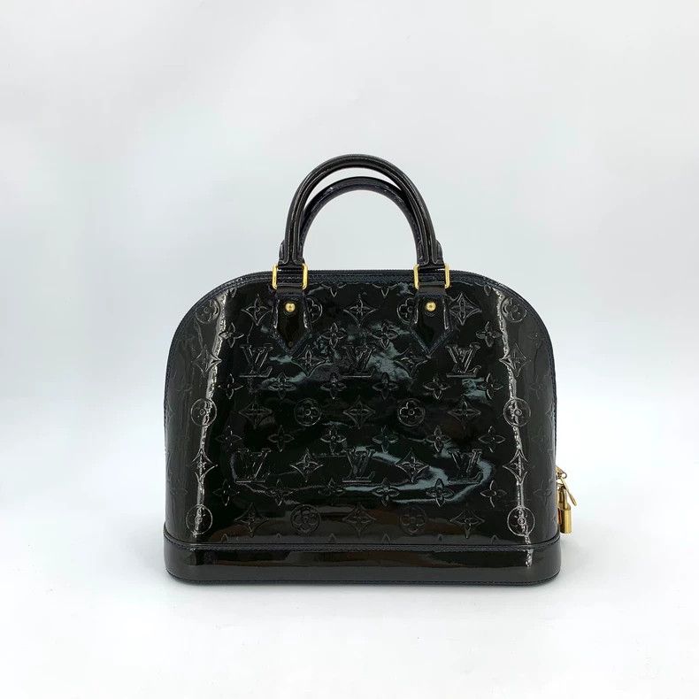 Louis Vuitton Louis Vuitton Black lacquer logo presbyopic embossed handb Size ONE SIZE - 2 Thumbnail