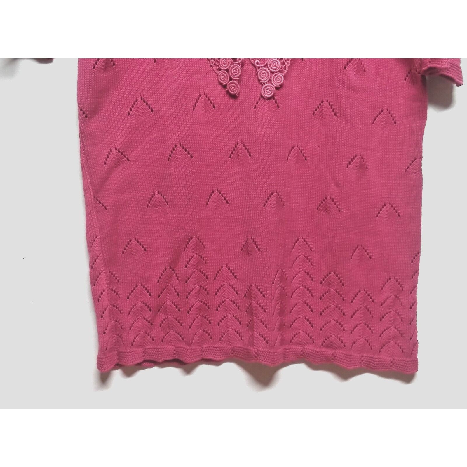 Other VTG 70s Long Sweater Grandma Sz 16 Bright Lights USA Pink fl Size XXL / US 16-18 / IT 52-54 - 6 Thumbnail