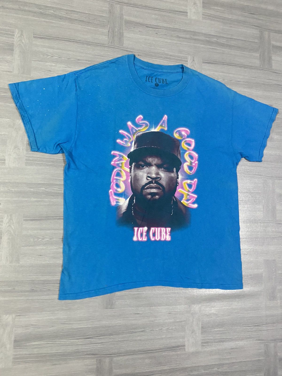Band Tees Aqua Blue Graffiti Ice Cube Tee Size US L / EU 52-54 / 3 - 3 Thumbnail