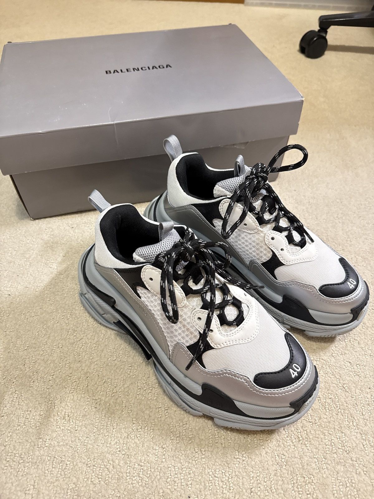 Balenciaga Balenciaga Triple S Tricolor Metallic Size US 7.5 / EU 40-41 - 6 Thumbnail